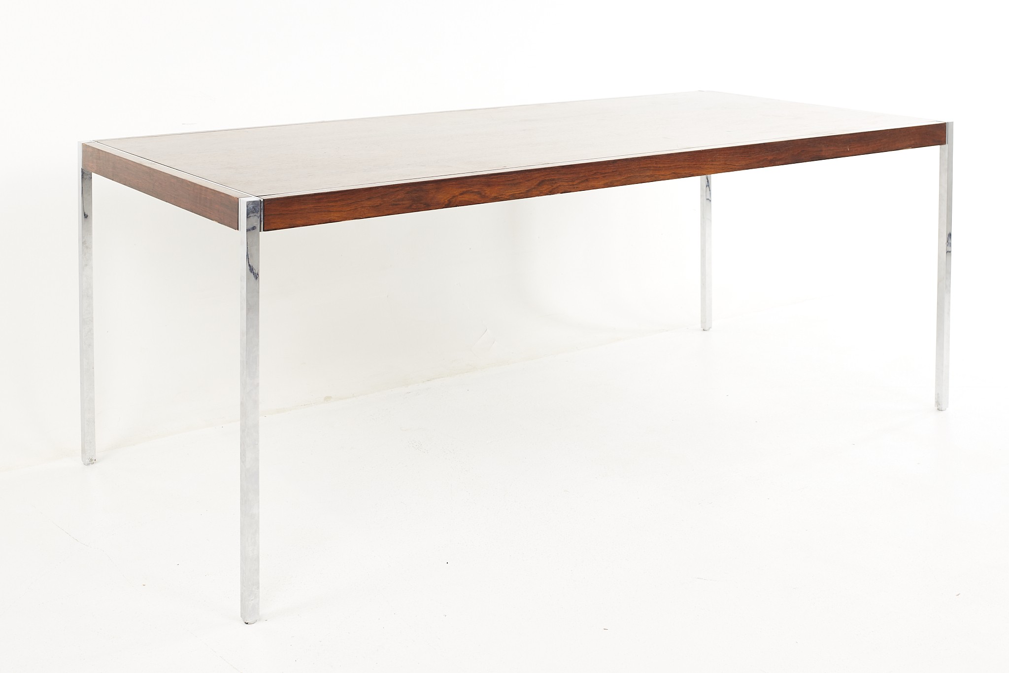 Richard Schultz for Knoll Mid Century Rosewood and Chrome Dining Table