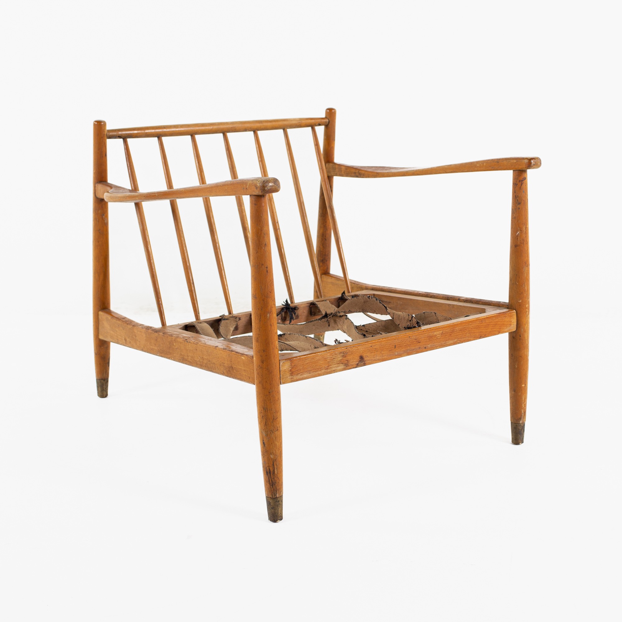 Viko Baumritter Mid Century Walnut Lounge Chair - No Cushions