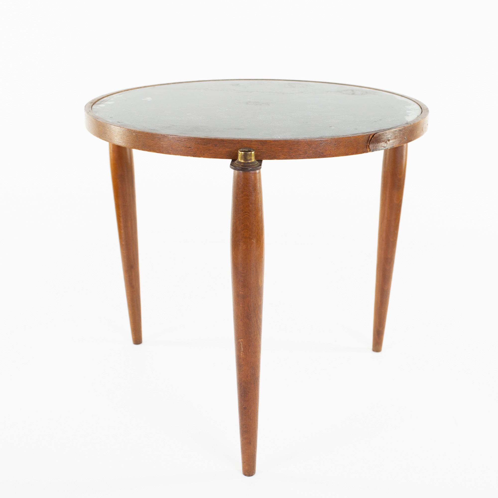 Images | Mid Century Modern Furniture - Mid Century Furniture Chicago Mid Century Amber Glass Walnut and Brass End Table