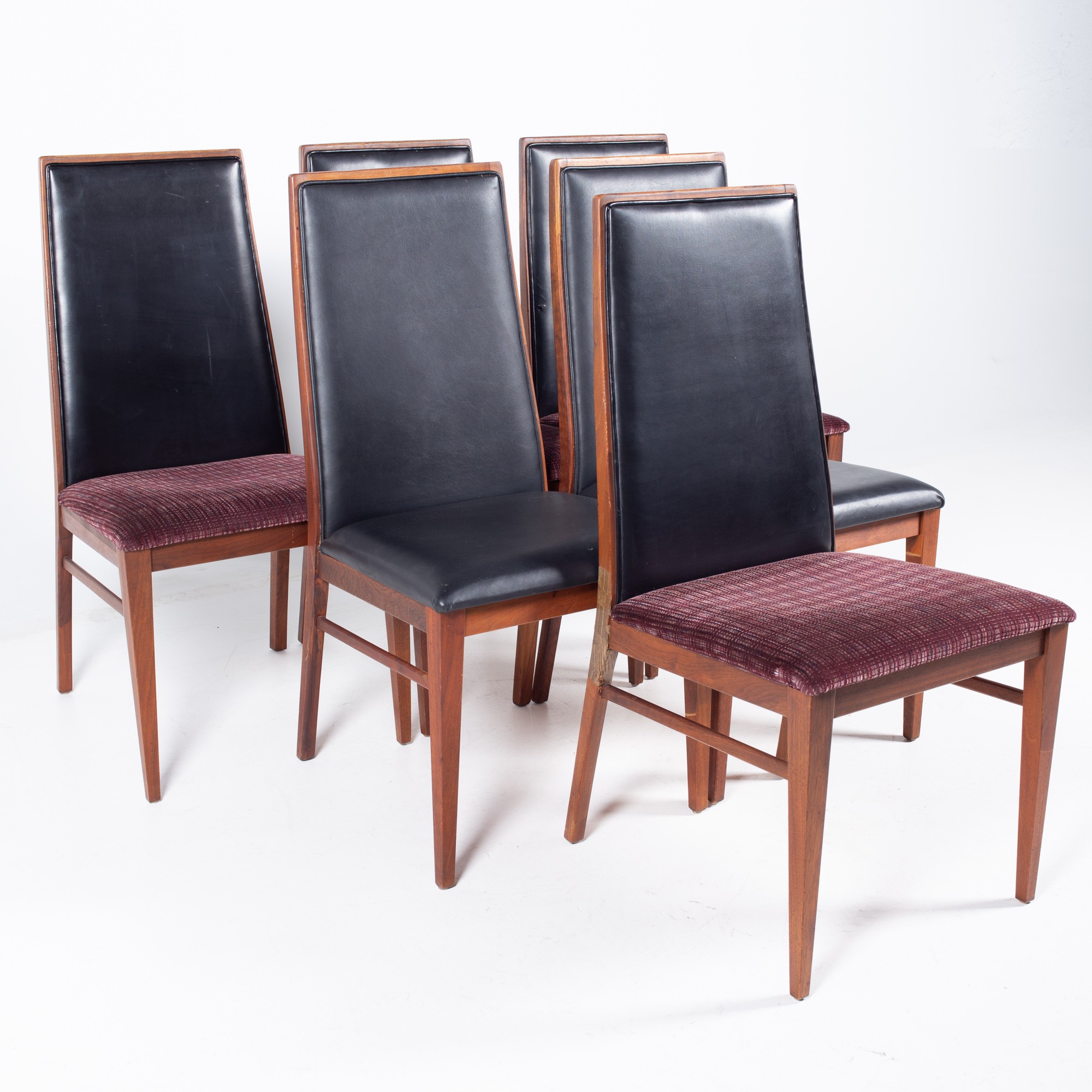 Dillingham Mid Century Highback Walnut Dining Chair - Set of 6