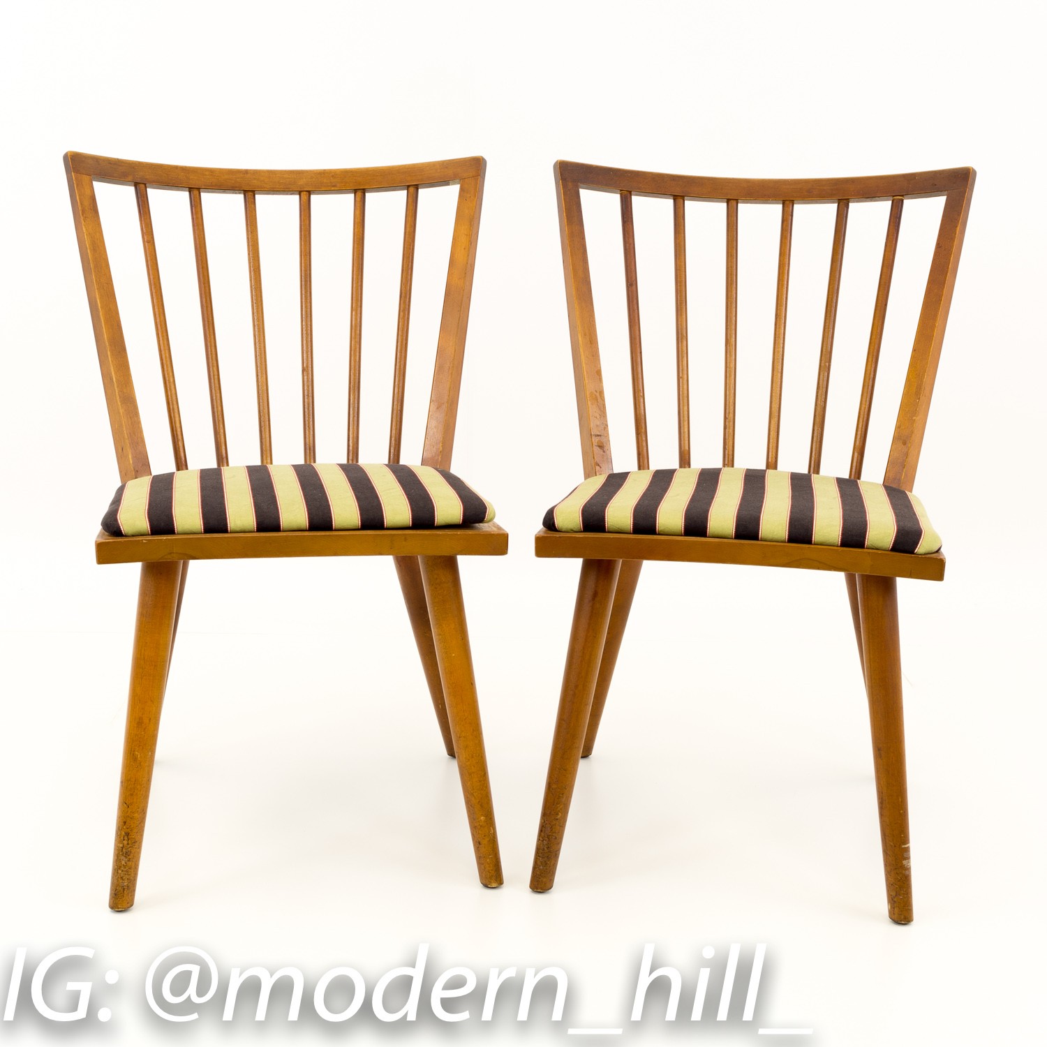 Leslie Diamond for Conant Ball Mid Century Modern Windsor Dining Chairs