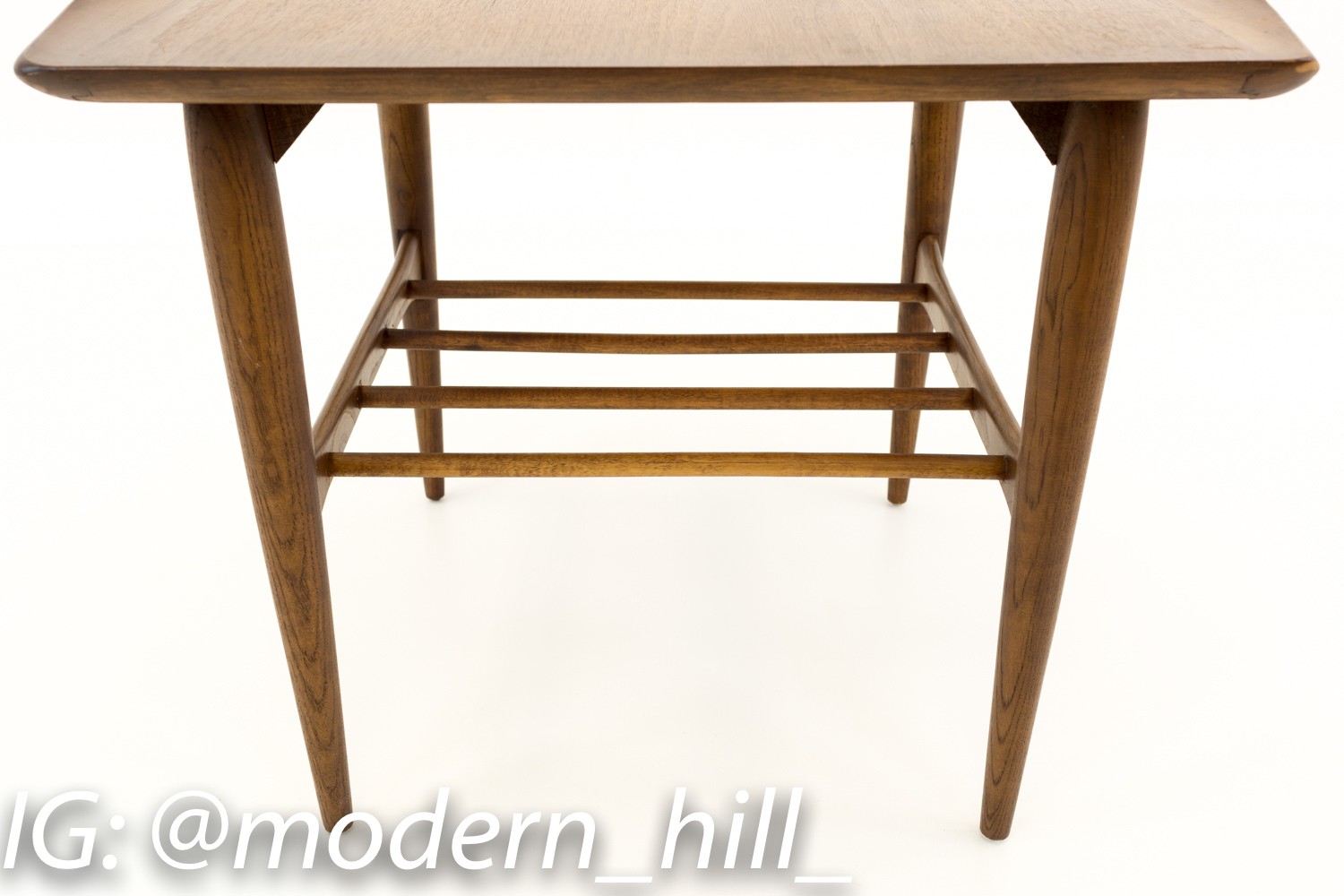 Bassett Danish Modern Greta Grossman Style Walnut Side End Tables