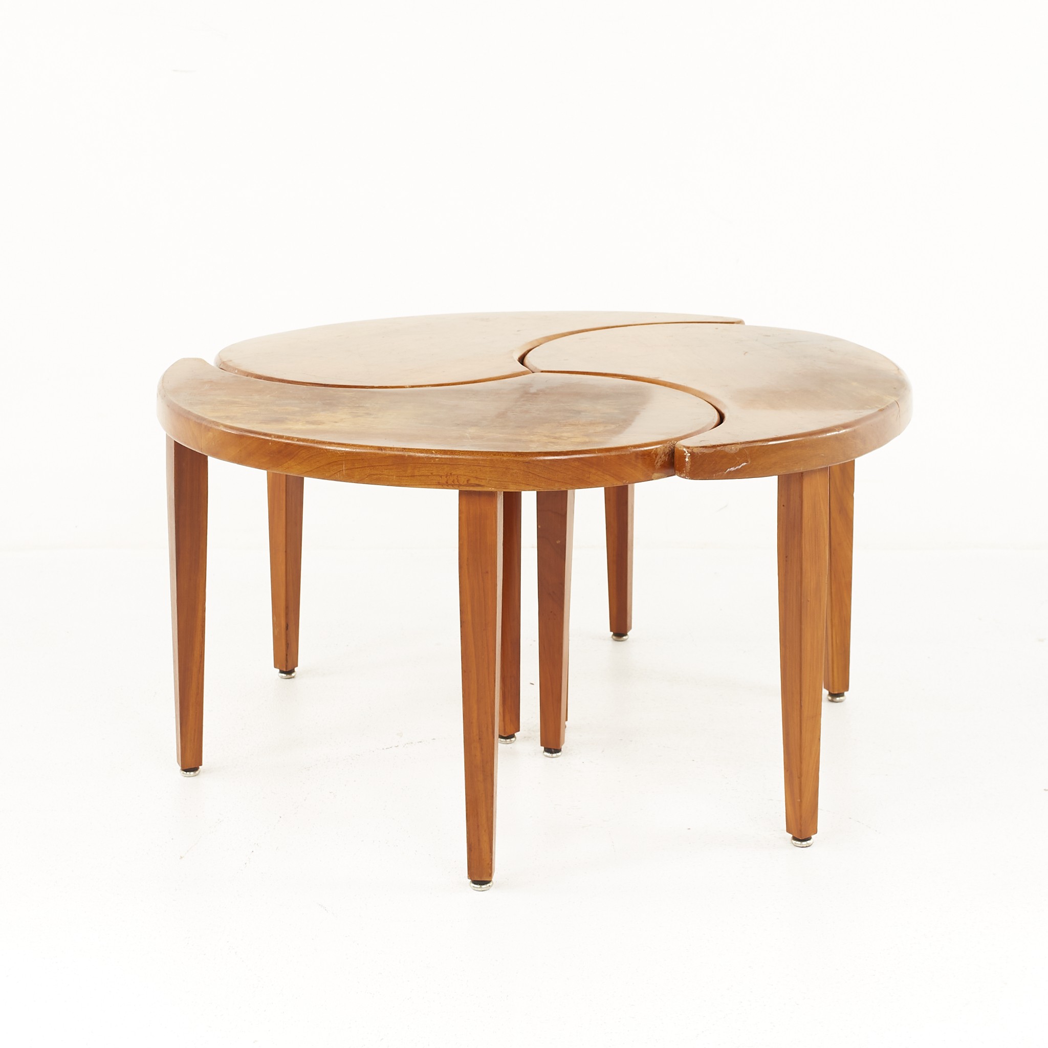 Images | Mid Century Modern Furniture - Mid Century Furniture Chicago Peter Hvidt Style Mid Century Walnut 3 Piece Puzzle Coffee Table