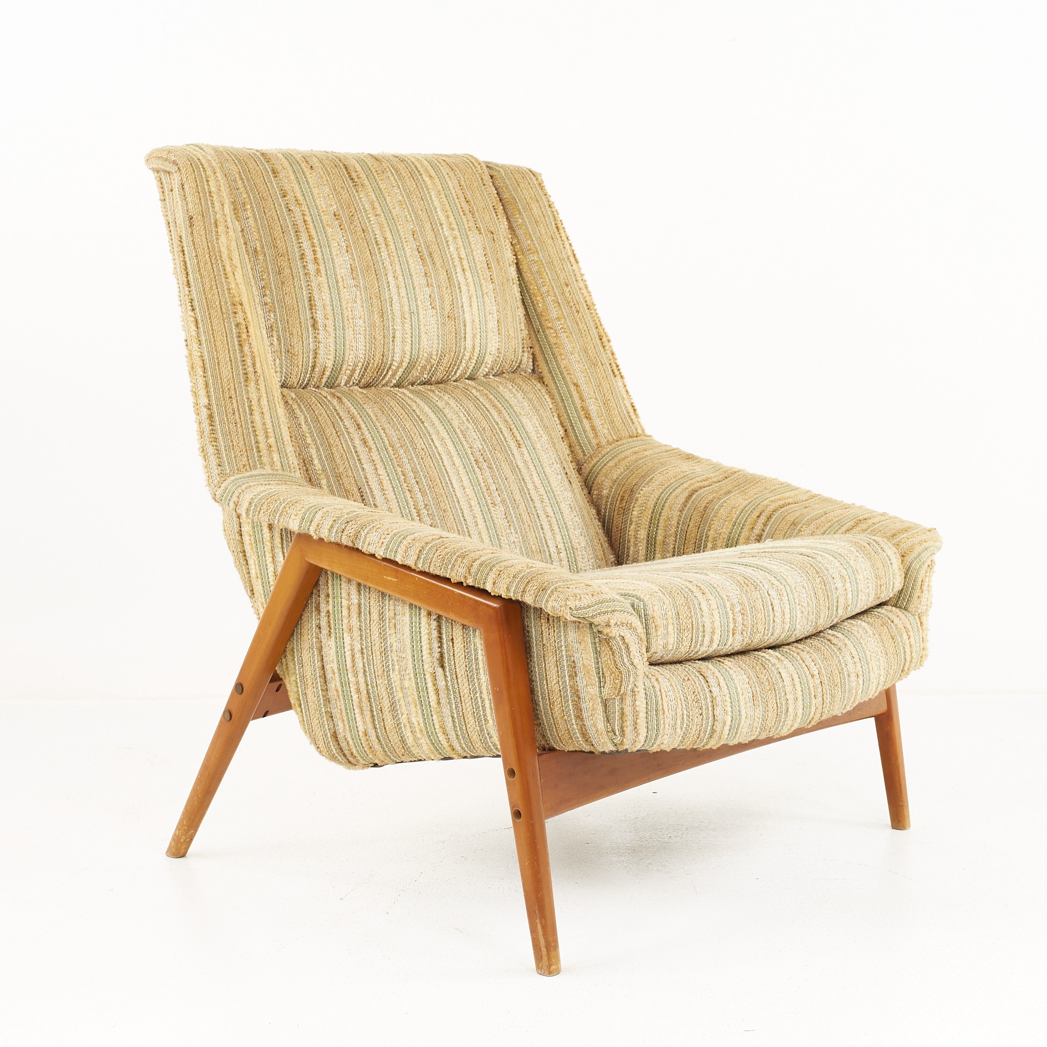 Folke Ohlsson for Dux Mid Century Walnut Lounge Chair