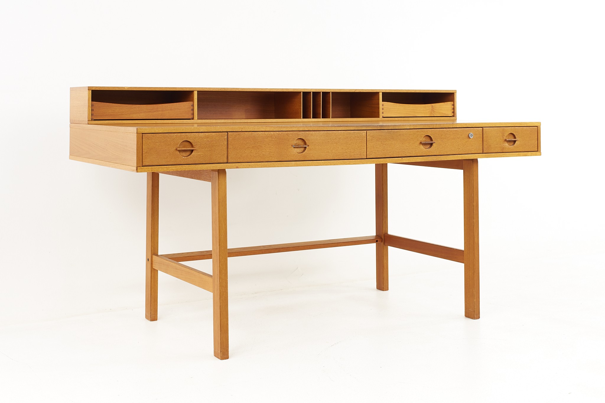 Peter Lovig Nielsen Mid Century Danish Teak Flip Top Desk