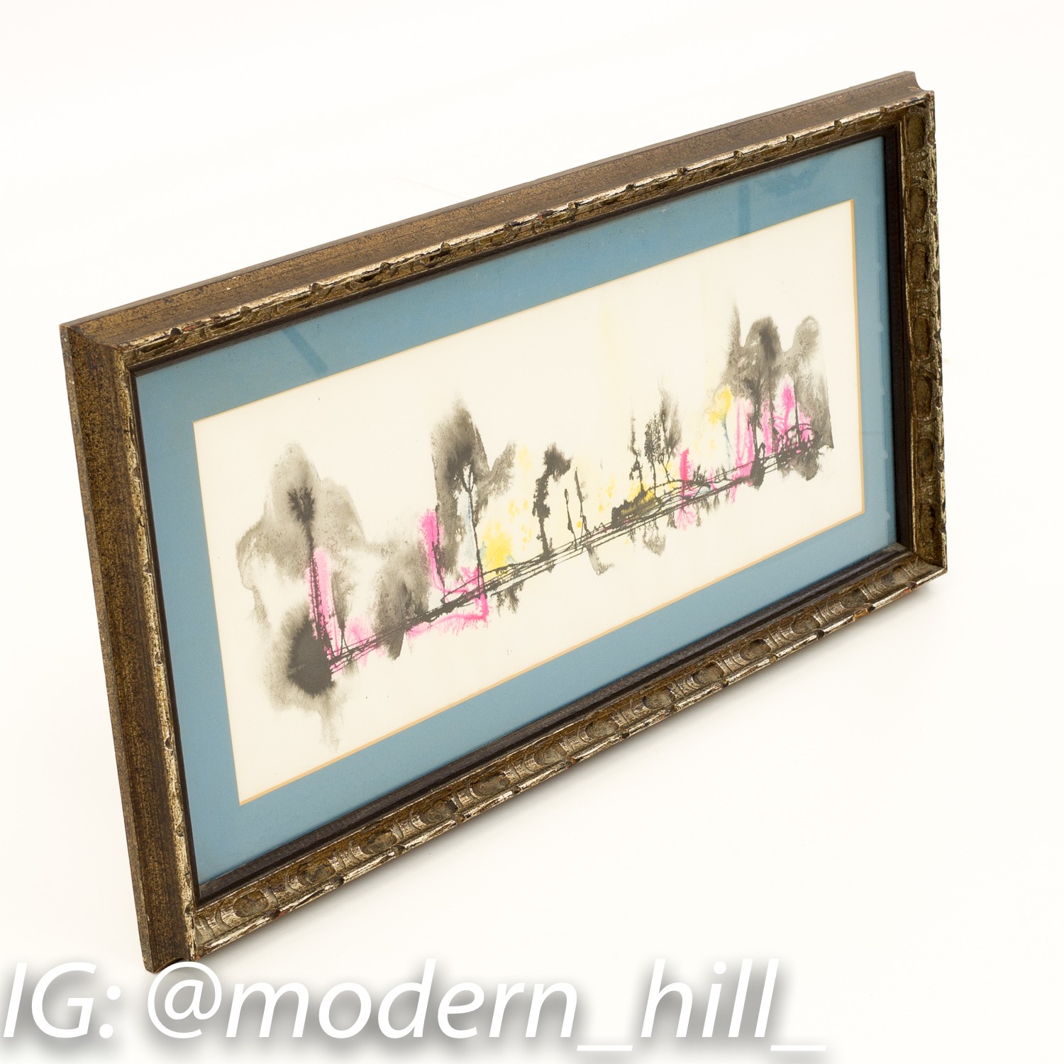 Signed Mid Century Watercolor Wall Art