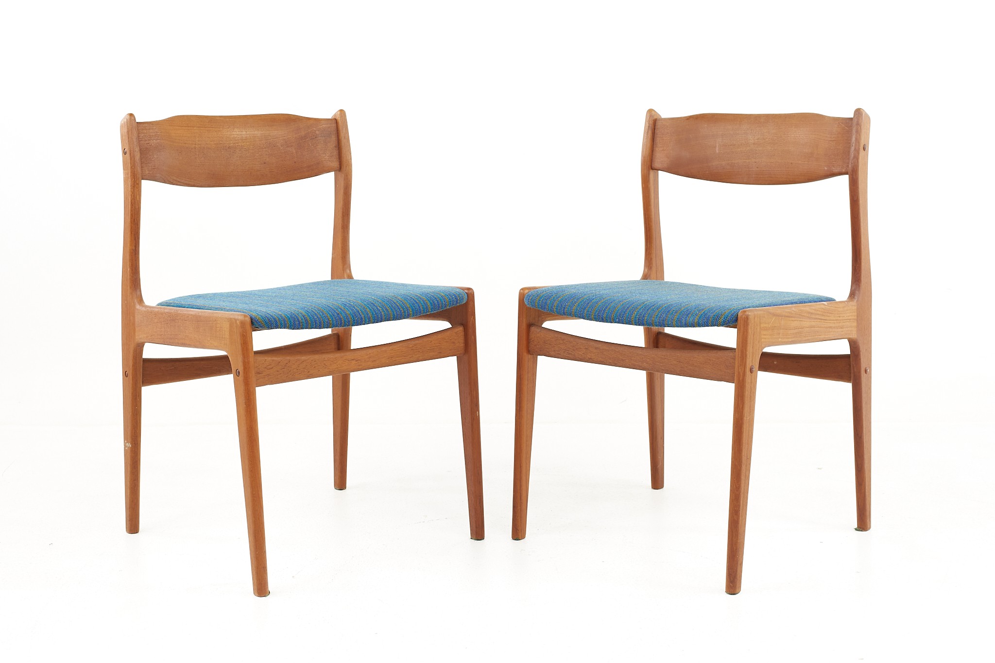 Mid Century Danish Teak Side Chairs - a Pair