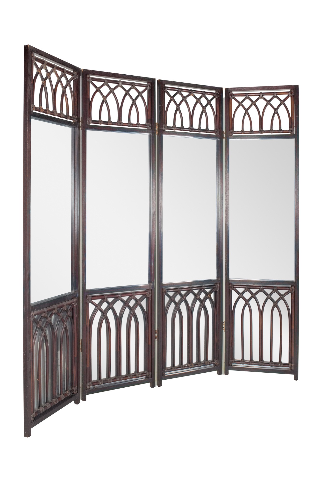 Mid Century Mirror and Cane Room Divider