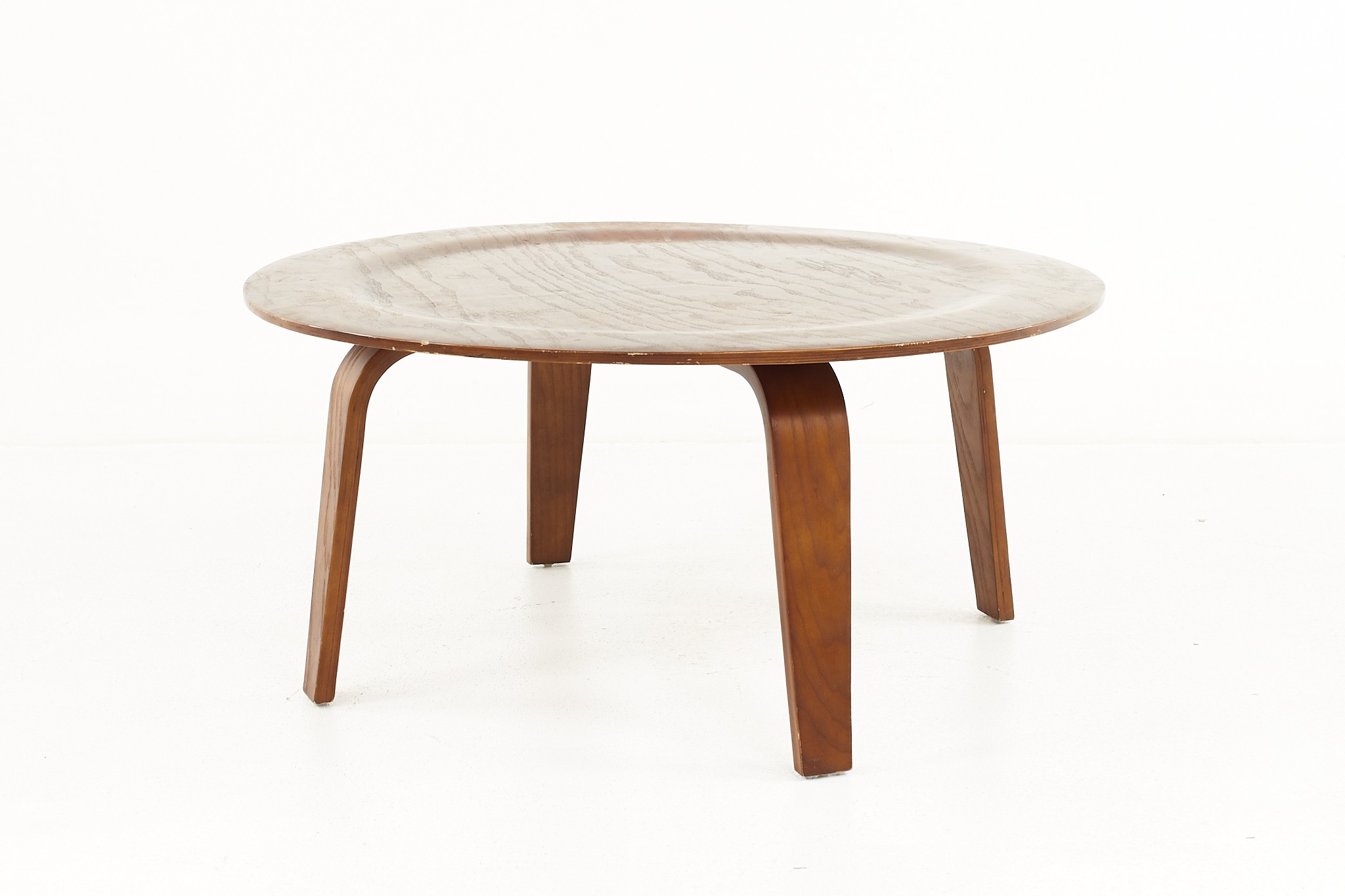 Eames Style Mid Century Bentwood Round Coffee Table