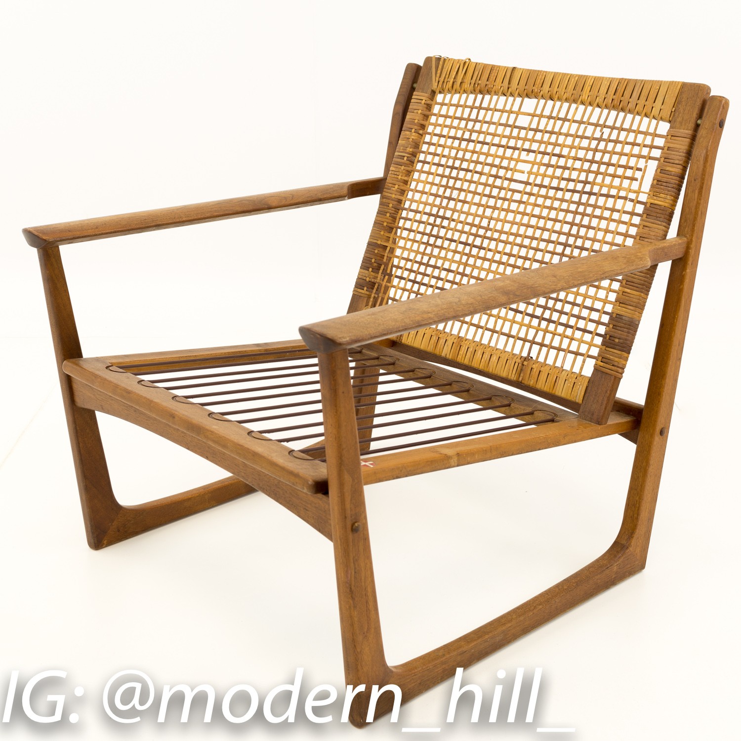 Kofod Larsen for Selig Mid Century Sled Occasional Lounge Chair