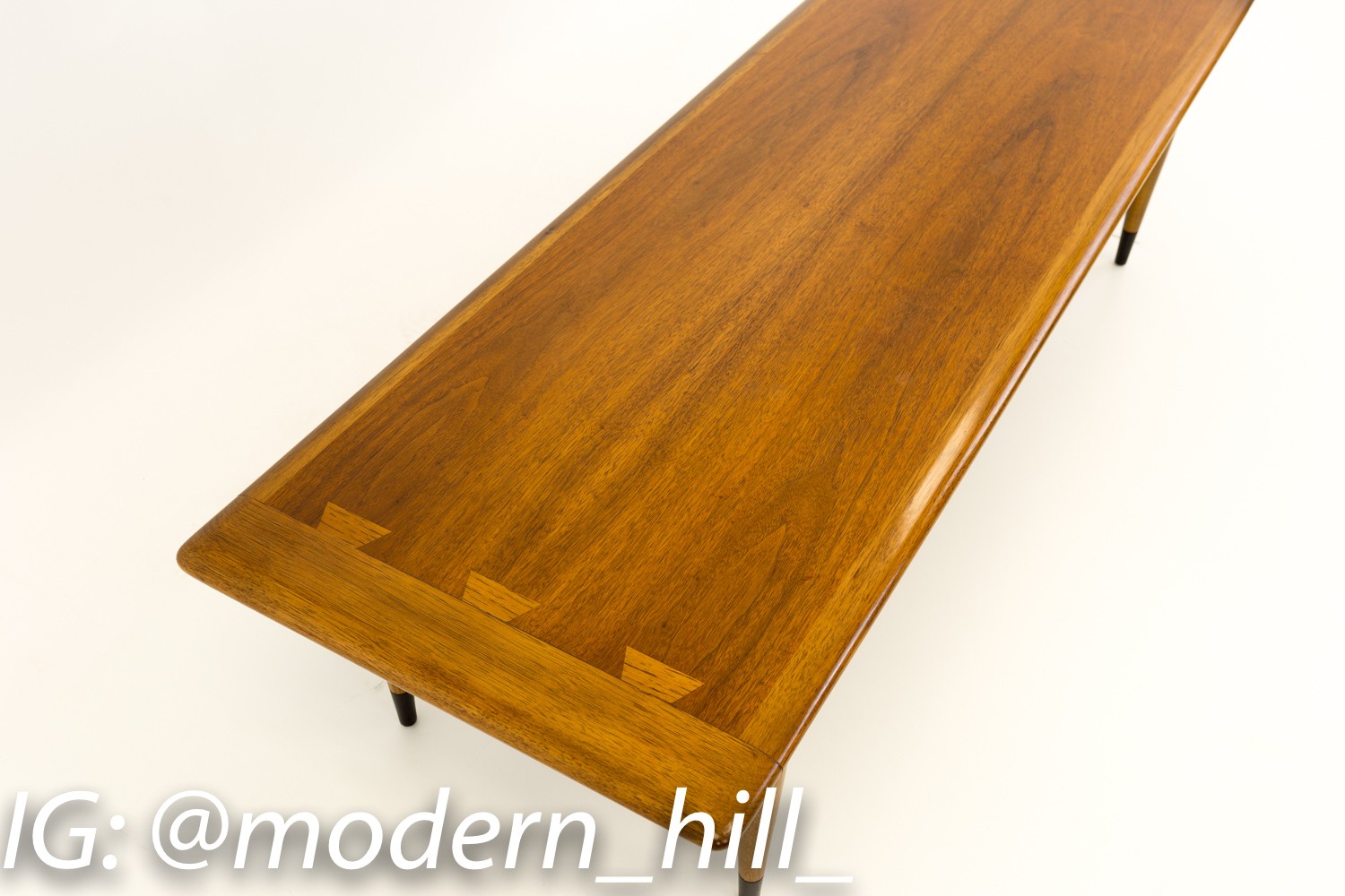Andre Bus for Lane Acclaim Mid Century Modern Walnut Dovetail Coffee Table