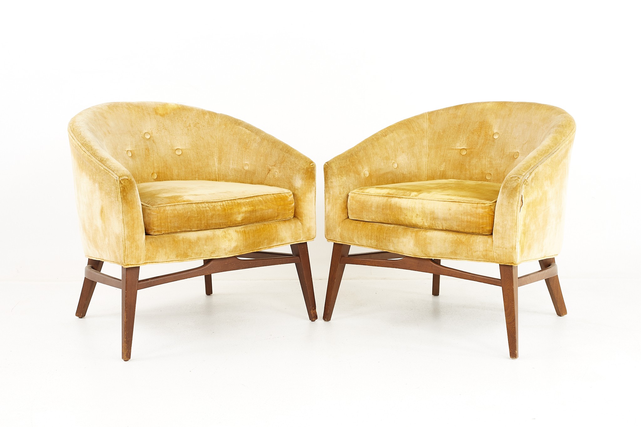 Lawrence Peabody for Craft Associates Mid Century Lounge Chairs - a Pair