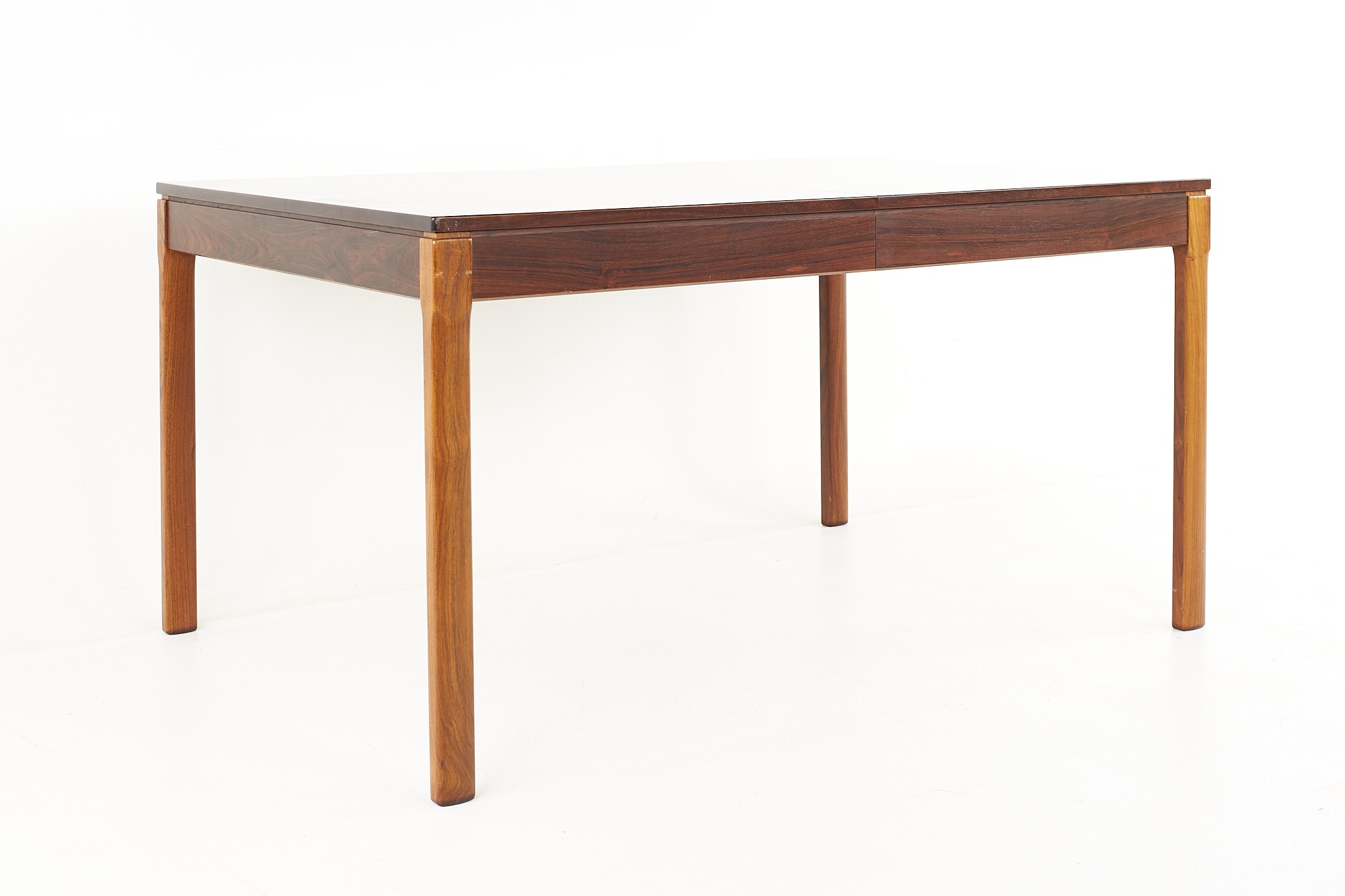 Johannes Andersen Mid Century Expanding Rosewood Dining Table with 2 Leaves