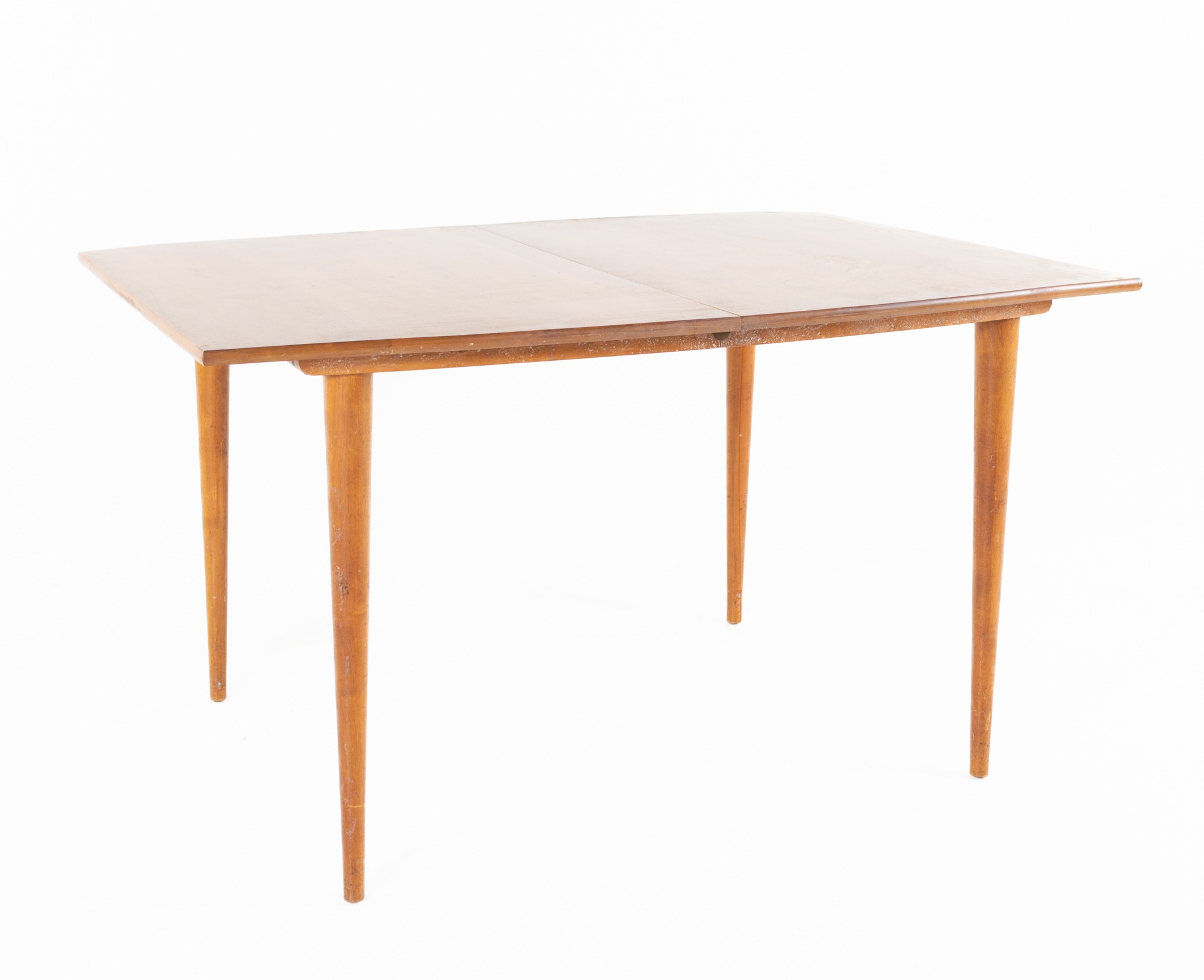 Conant Ball Style Mid Century Blond Rectangular Dining Table with Peg Legs