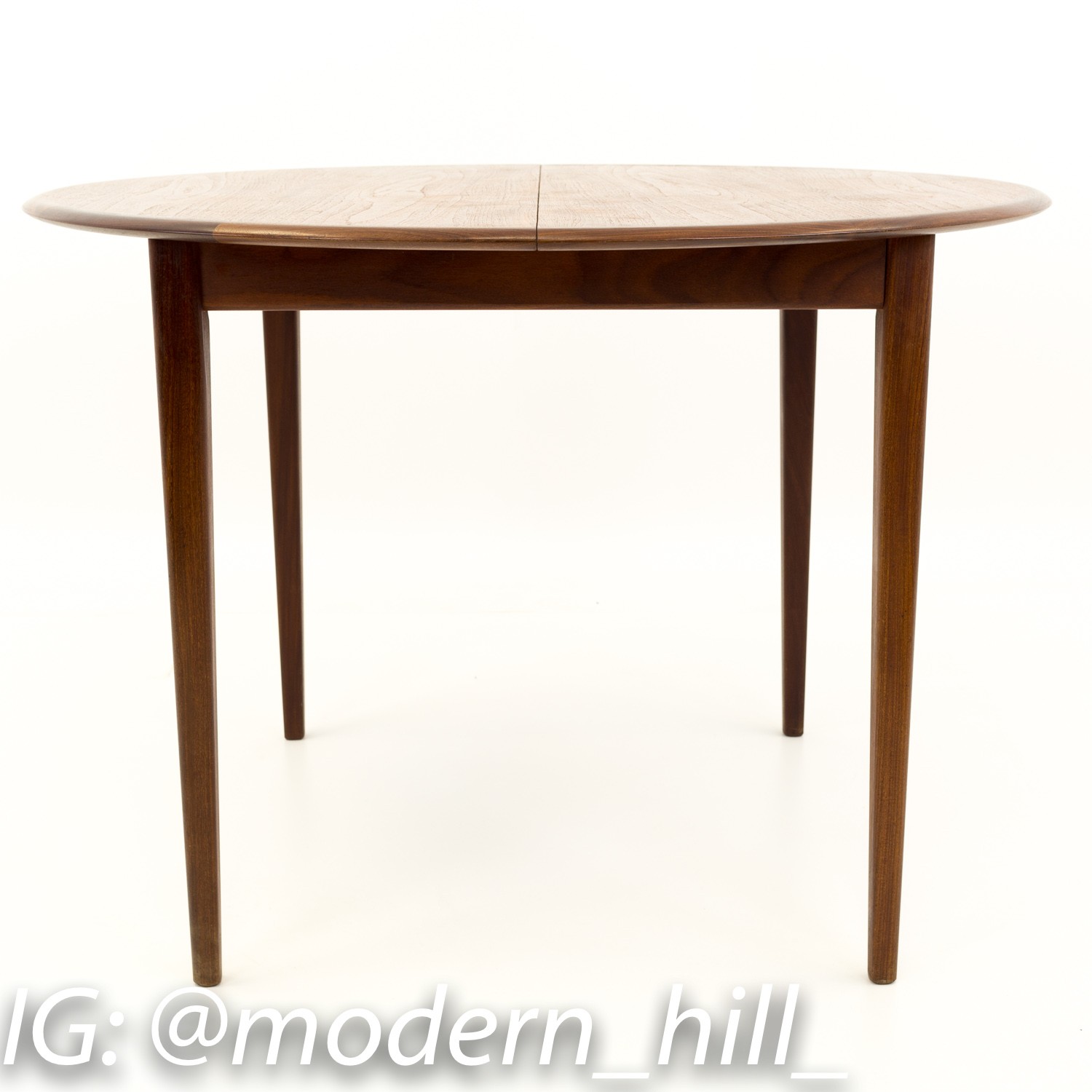 R Huber Kai Kristiansen Style Mid Century Modern Round Oval Teak Dining Table