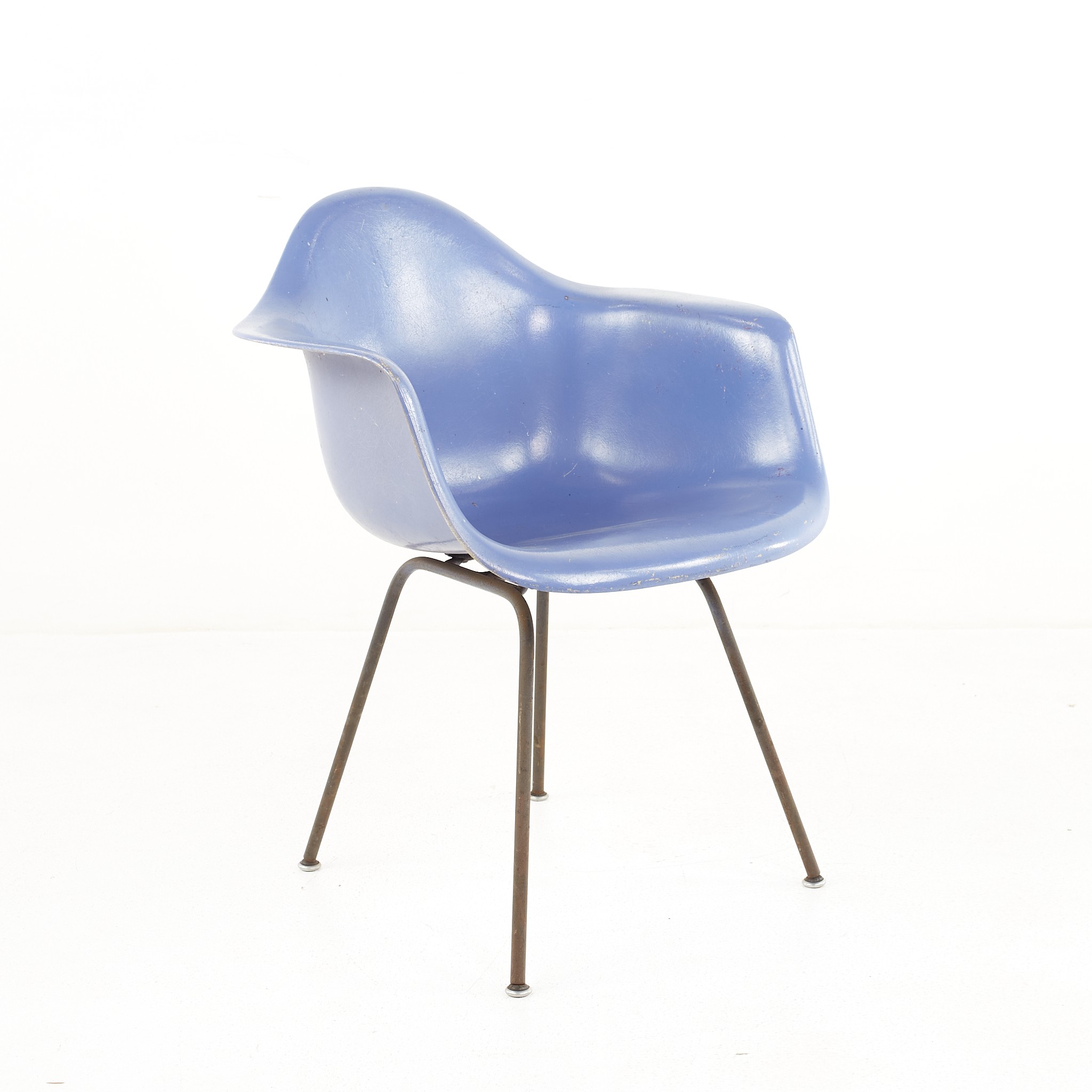 Eames for Herman Miller Mid Century Fiberglass Shell Blue Chair