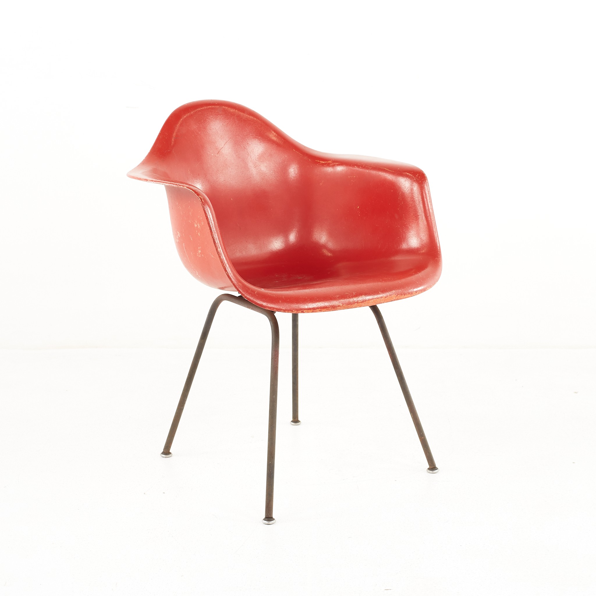 Eames for Herman Miller Mid Century Fiberglass Shell Red Chair