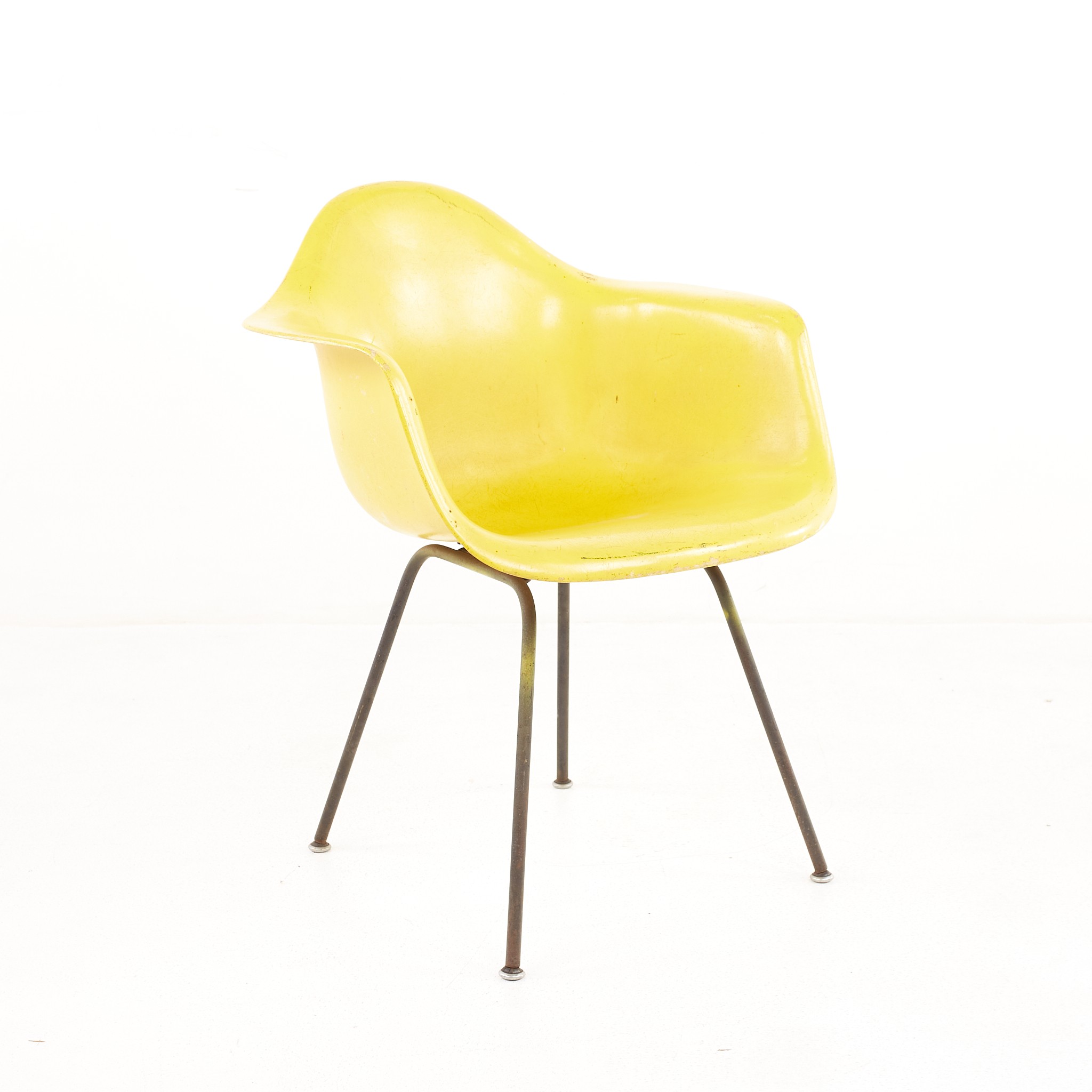 Eames for Herman Miller Mid Century Yellow Fiberglass Shell Chair