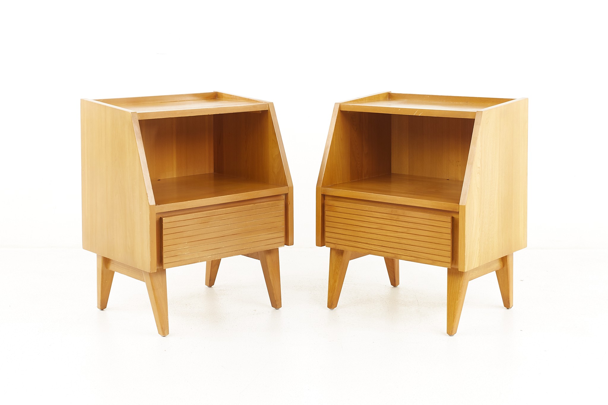 Conant Ball Mid Century Maple Nightstands - a Pair