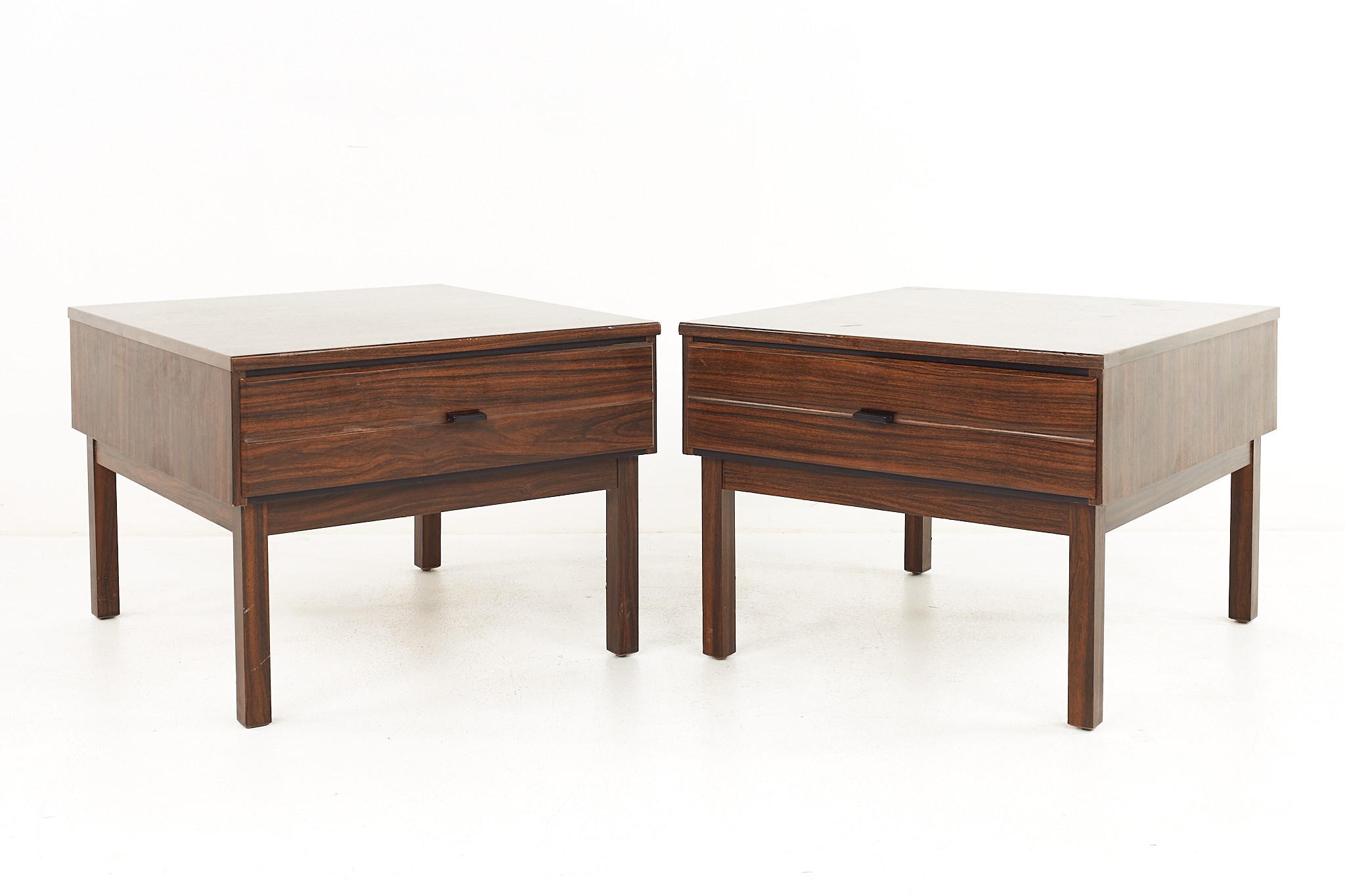 American of Martinsville Mid Century Rosewood End Tables - a Pair