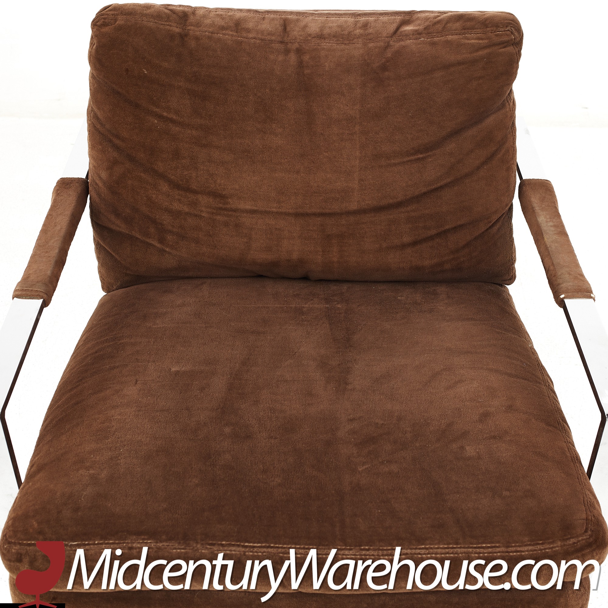 Milo Baughman for Thayer Coggin Mid Century Flat Bar Chrome Lounge