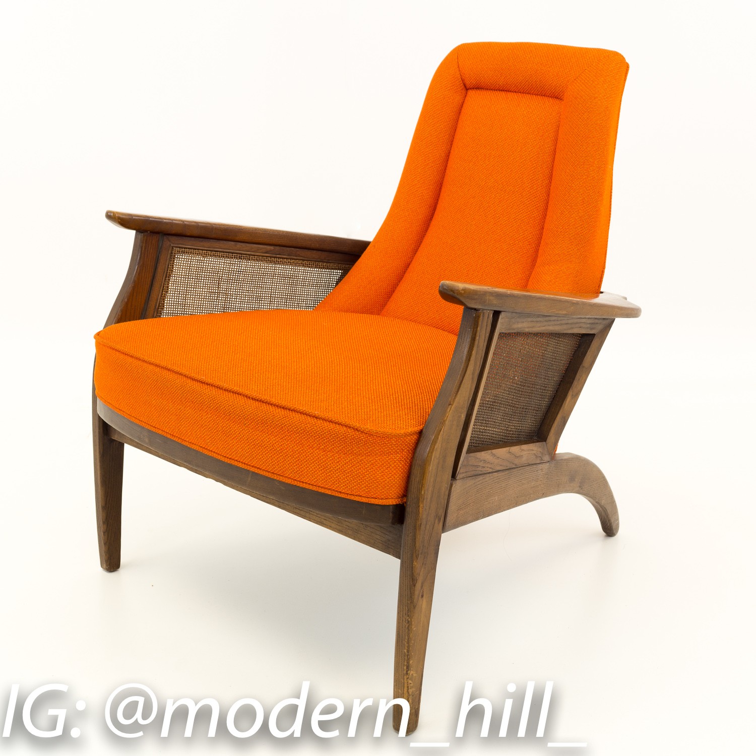 Adrian Pearsall Style Mid Century Orange Lounge Chair