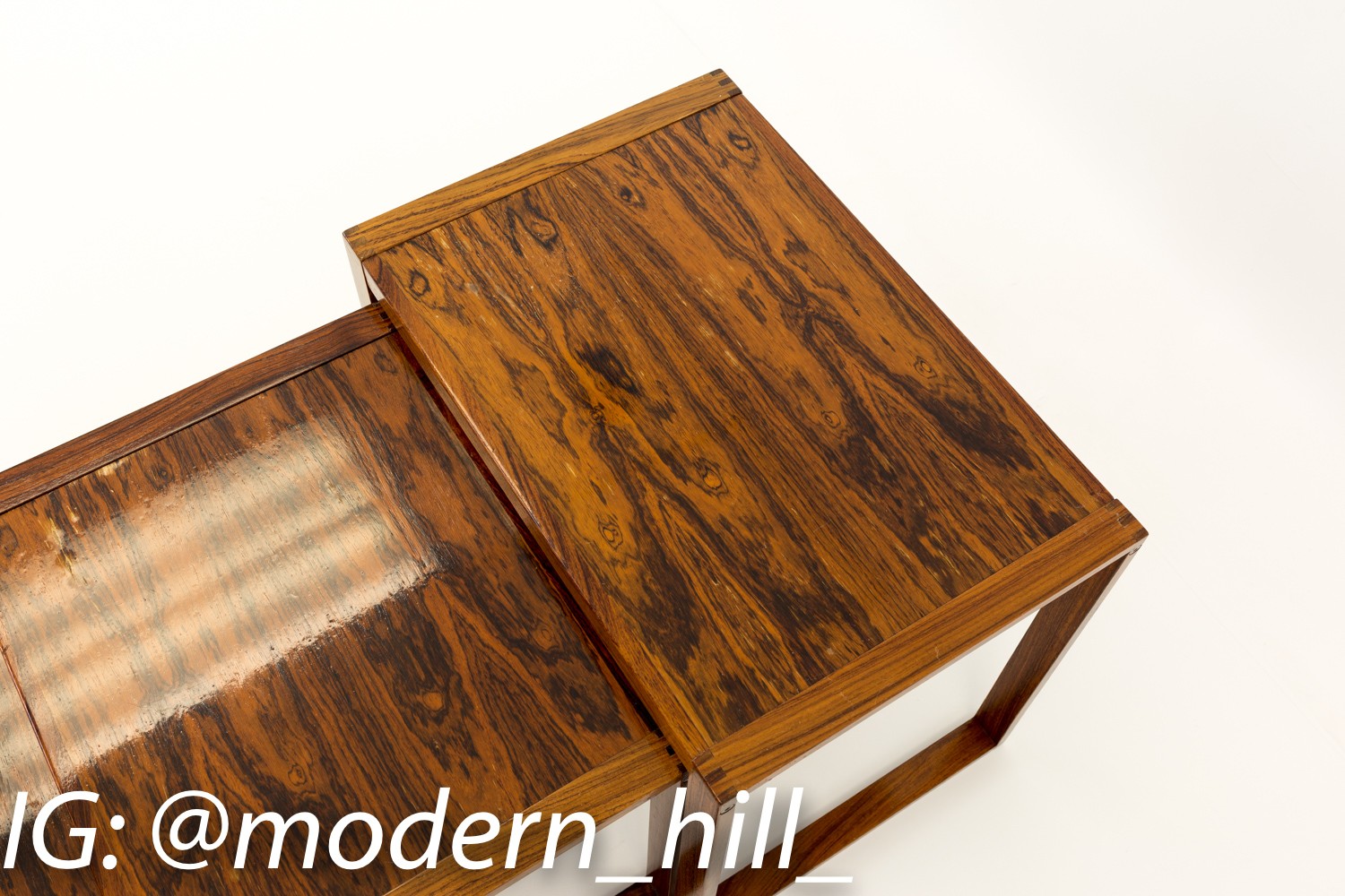 Sled Legged Danish Rosewood Mid Century Nesting Tables