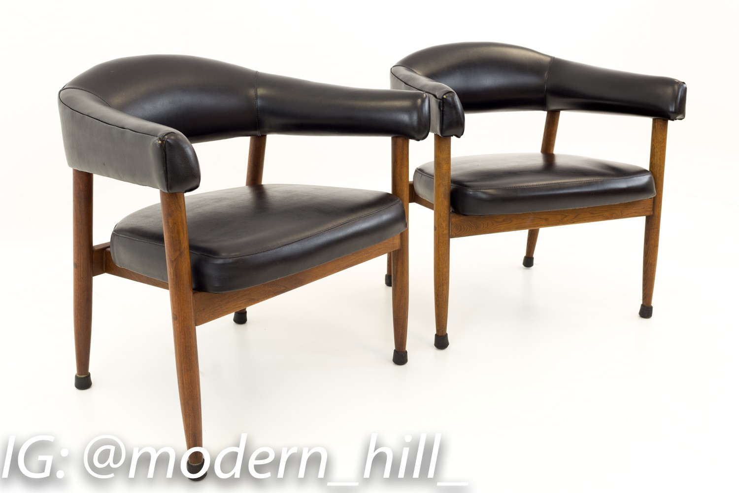 Arne Vodder Kodawood Style Mid Century Dining Occasional Chairs - Matching Pair