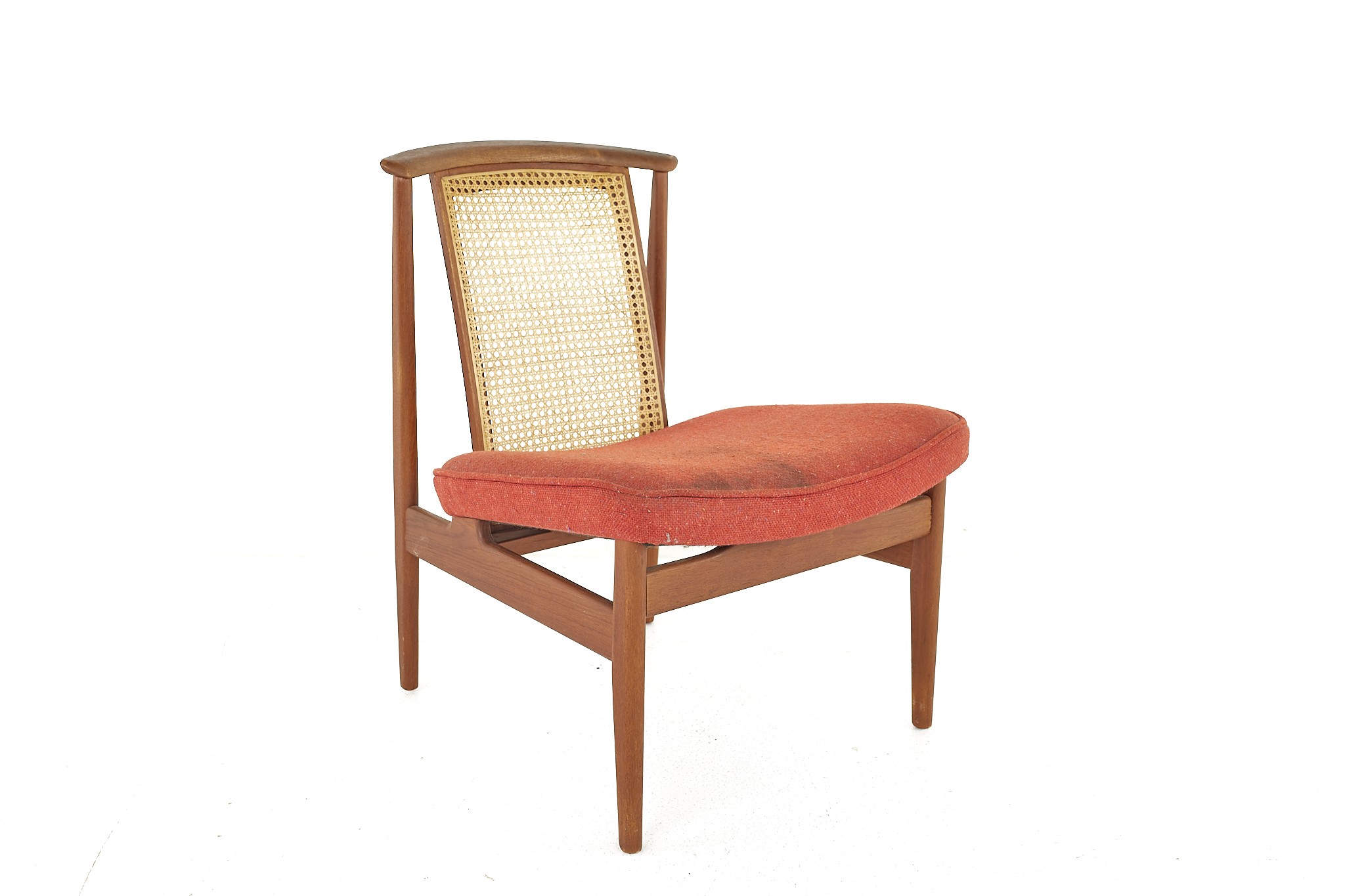 Mid Century Teak and Cane Occasional Chair
