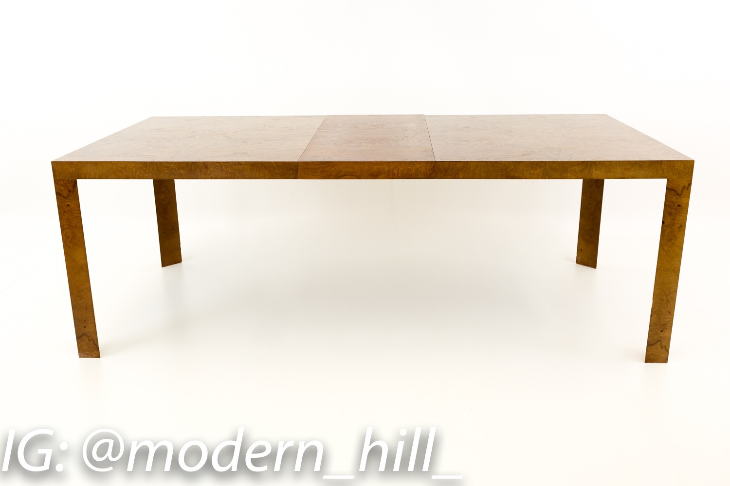Edward Wormley for Dunbar Triangular Leg Burlwood Mid Century Modern Dining Table