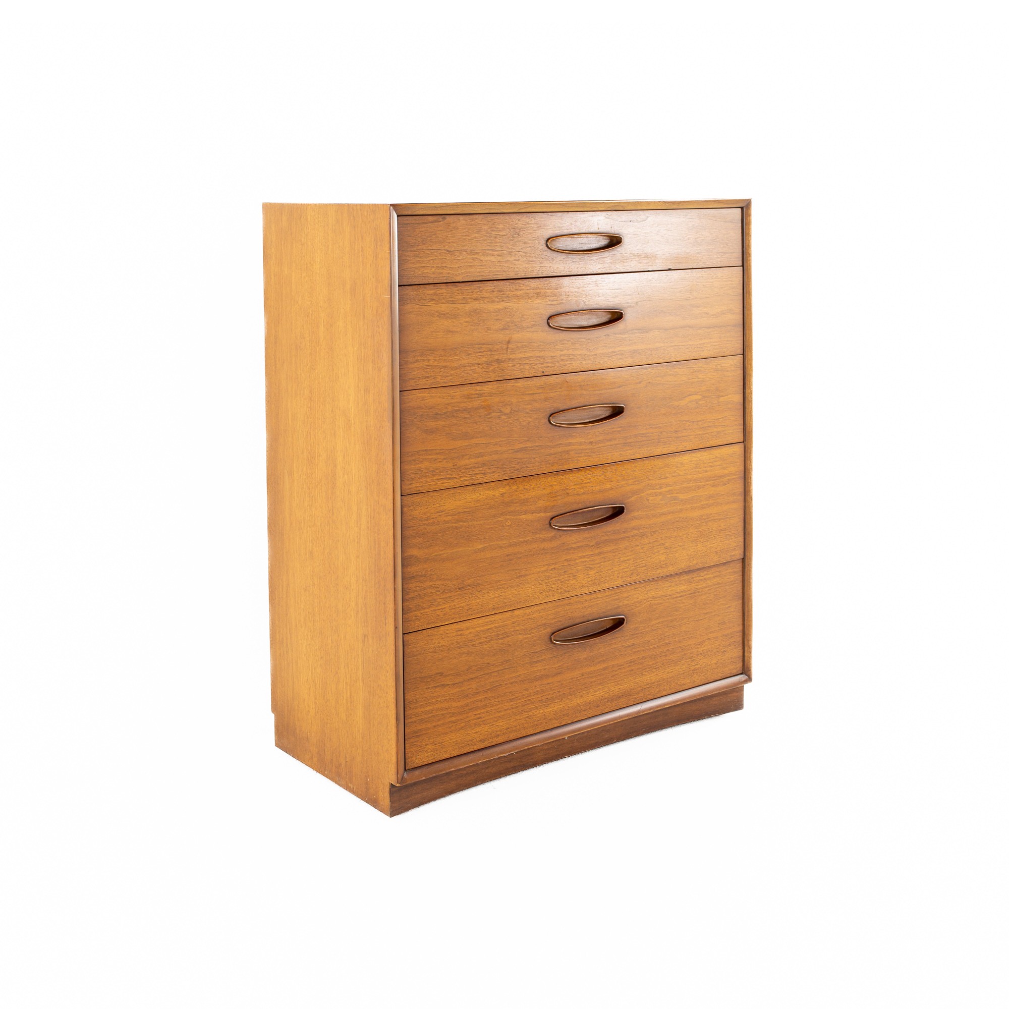 Henredon Circa 60′ Mid Century Walnut 5 Drawer Highboy Dresser