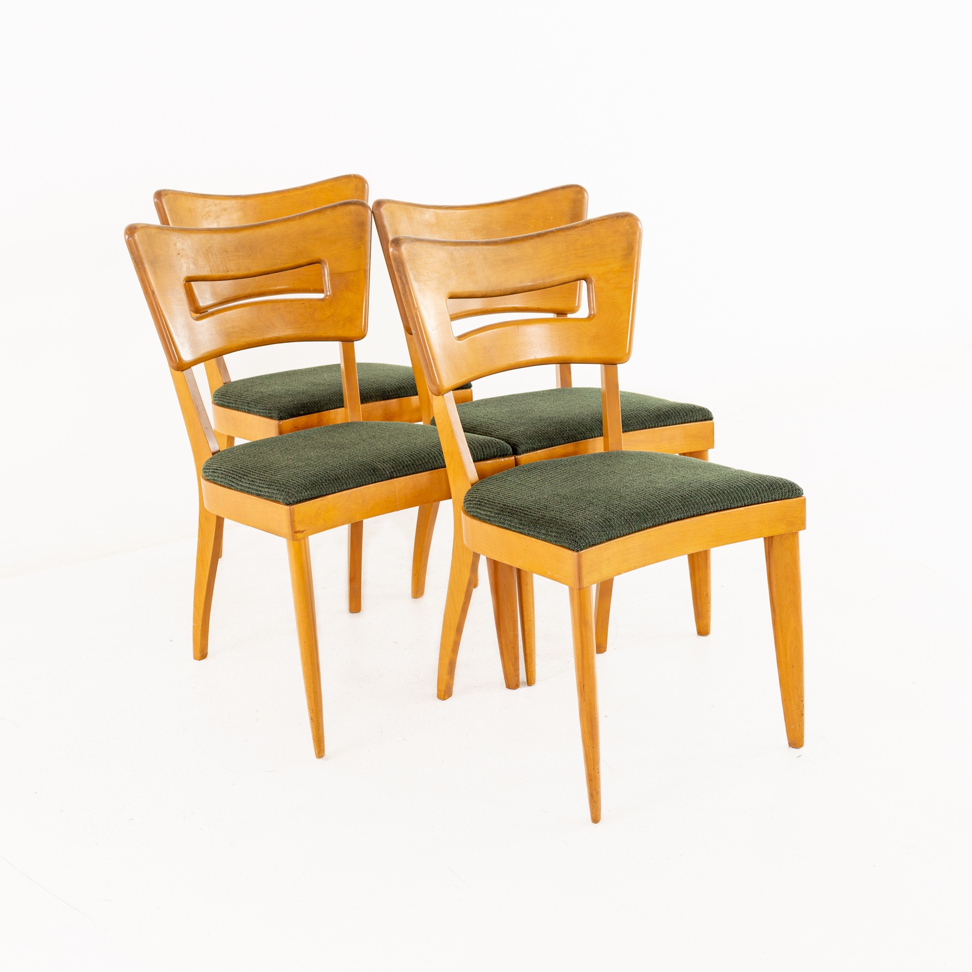 Heywood Wakefield Mid Century Maple Wheat Dogbone Chairs - Set of 4