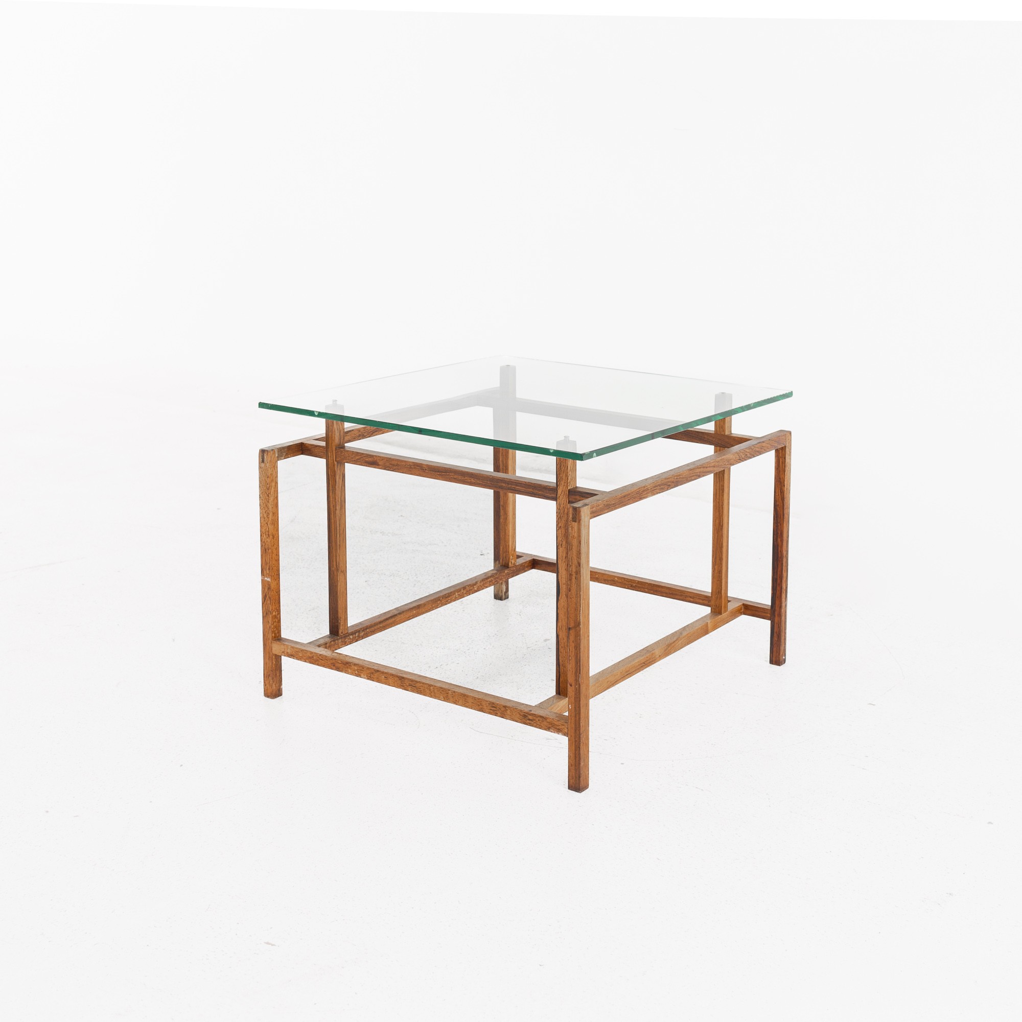 Henning Norgaard for Komfort Mobler Mid Century Rosewood and Glass Side Table