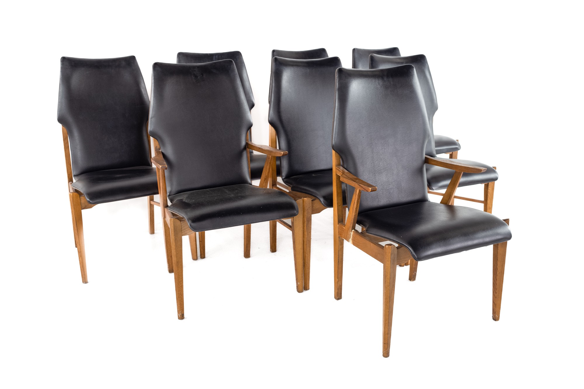 Images | Mid Century Modern Furniture - Mid Century Furniture Chicago Lane 1st Edition Mid Century Walnut Dining Chairs - Set of 8