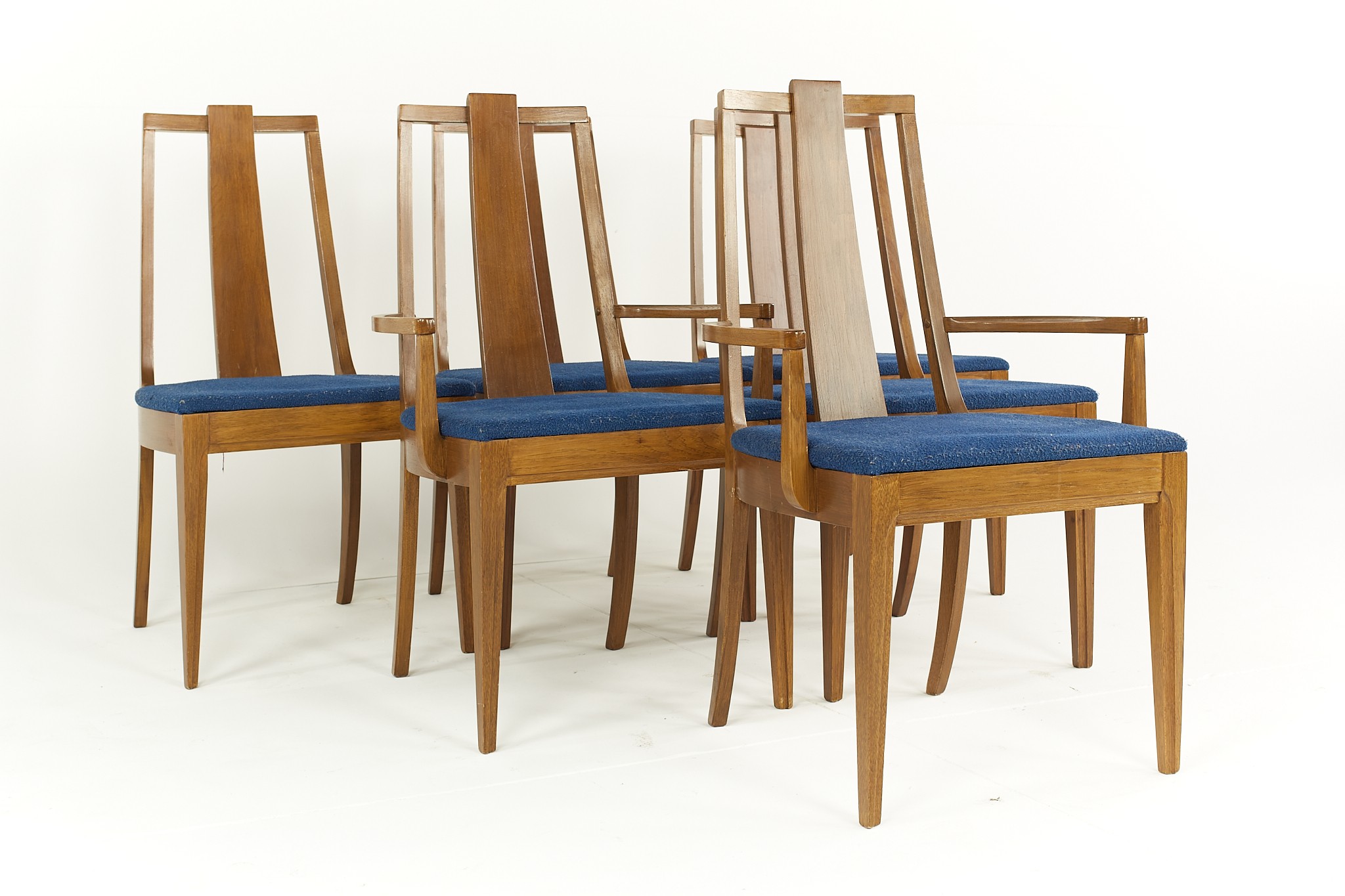 Broyhill Forward 70 Mid Century Walnut Dining Chairs - Set of 6
