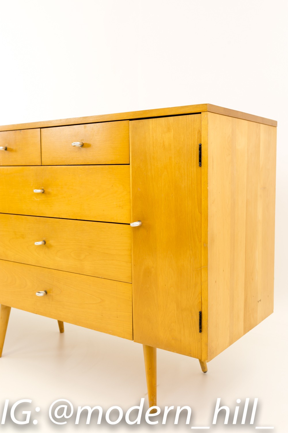 Paul McCobb for Winchendon 20 Drawer Mid Century Blonde Lowboy Dresser