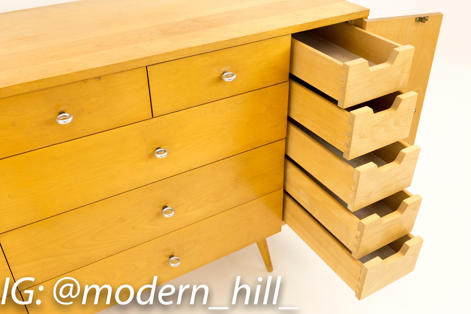 Paul McCobb for Winchendon 20 Drawer Mid Century Blonde Lowboy Dresser