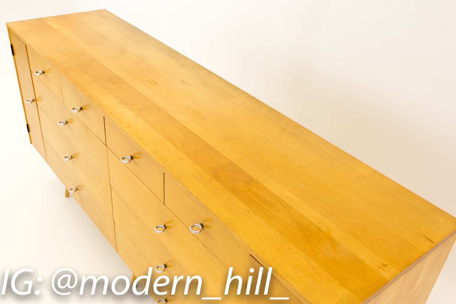 Paul McCobb for Winchendon 20 Drawer Mid Century Blonde Lowboy Dresser