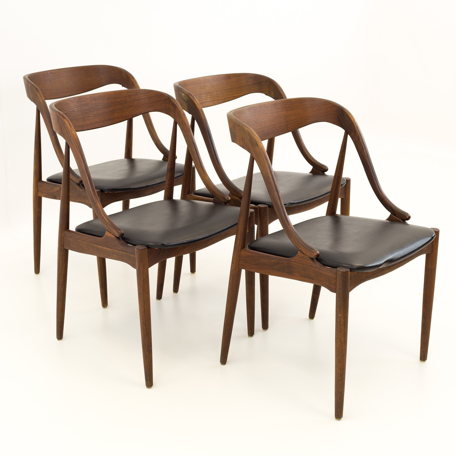 Johannes Andersen for Richbilt Mid Century Modern Teak Danish Dining Chairs - Set of 4