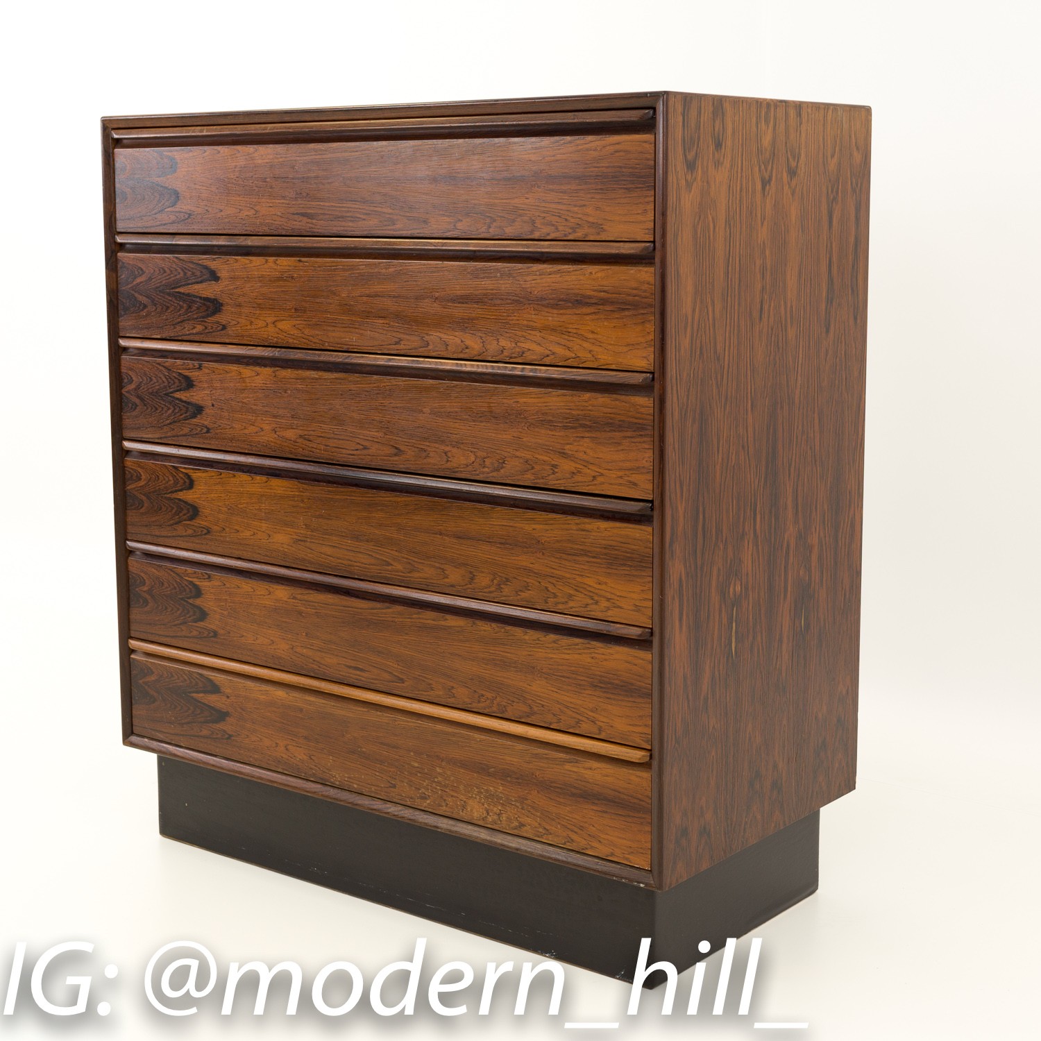 Westnofa 6 Drawer Mid Century Rosewood Highboy Chest of Drawers