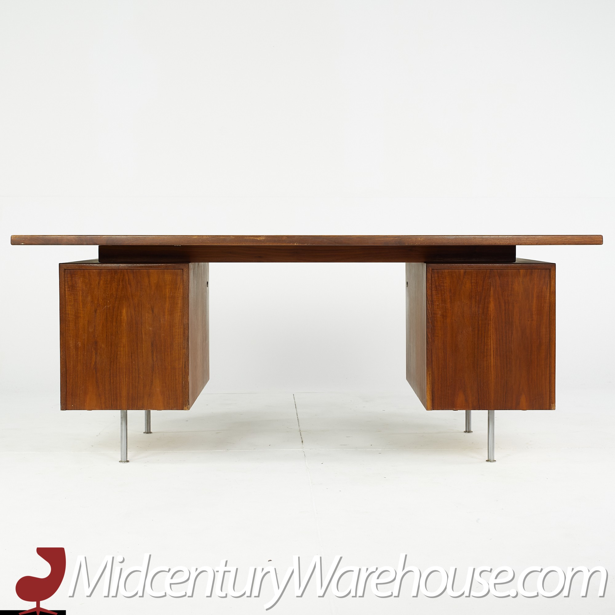 Jens Risom Mid Century Walnut Executive Desk | Mid Century Modern