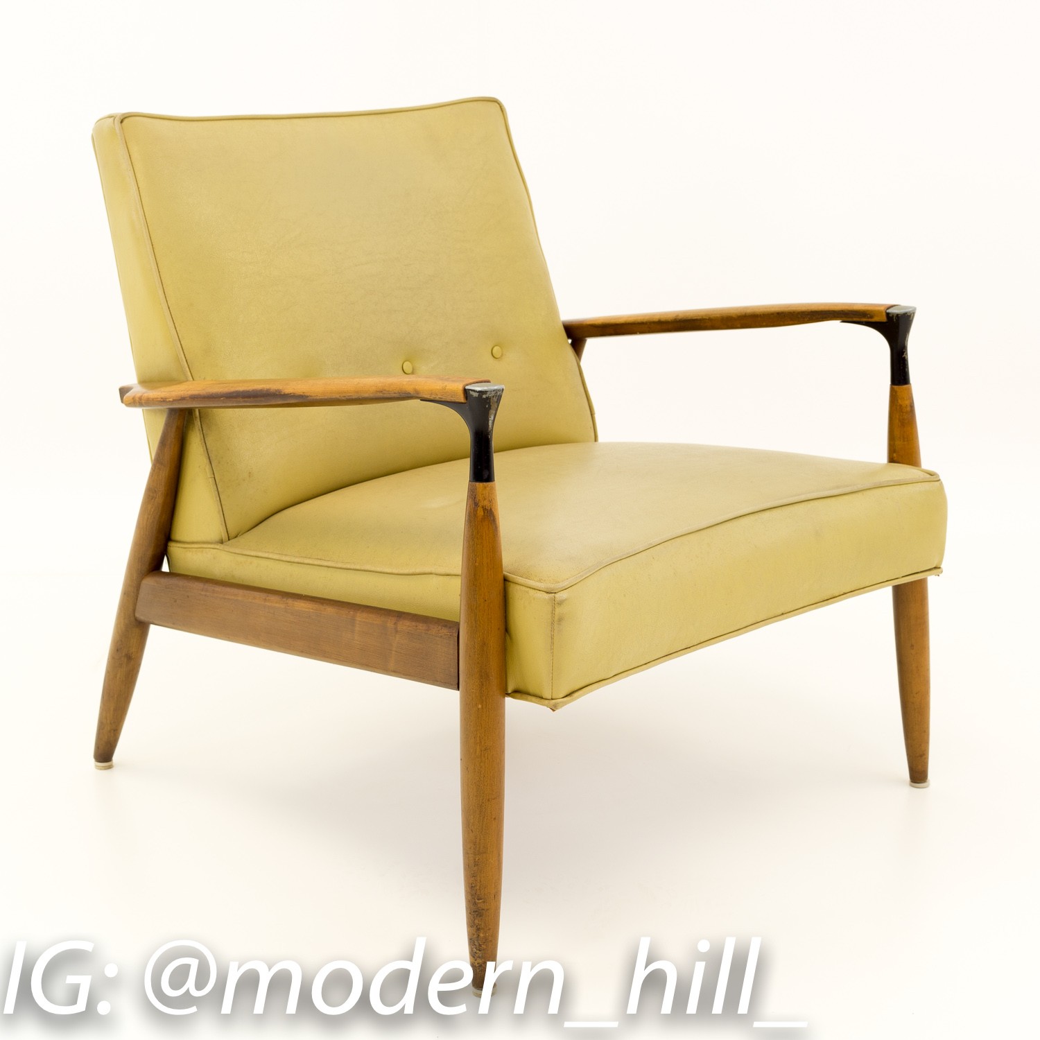 Kofod Larsen Style Kroehler Mid Century Walnut Lounge Chairs - Matching Pair