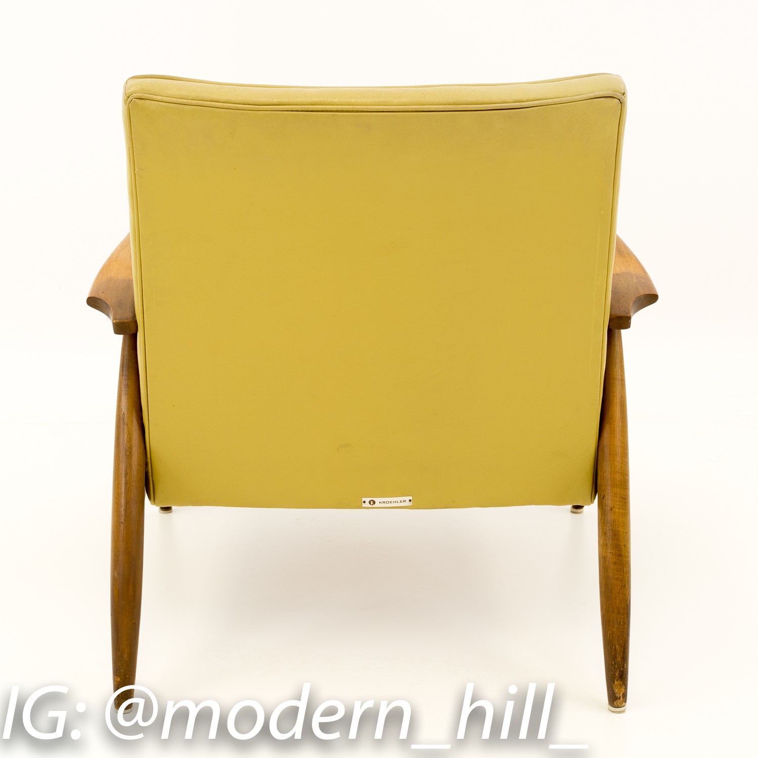 Kofod Larsen Style Kroehler Mid Century Walnut Lounge Chairs - Matching Pair