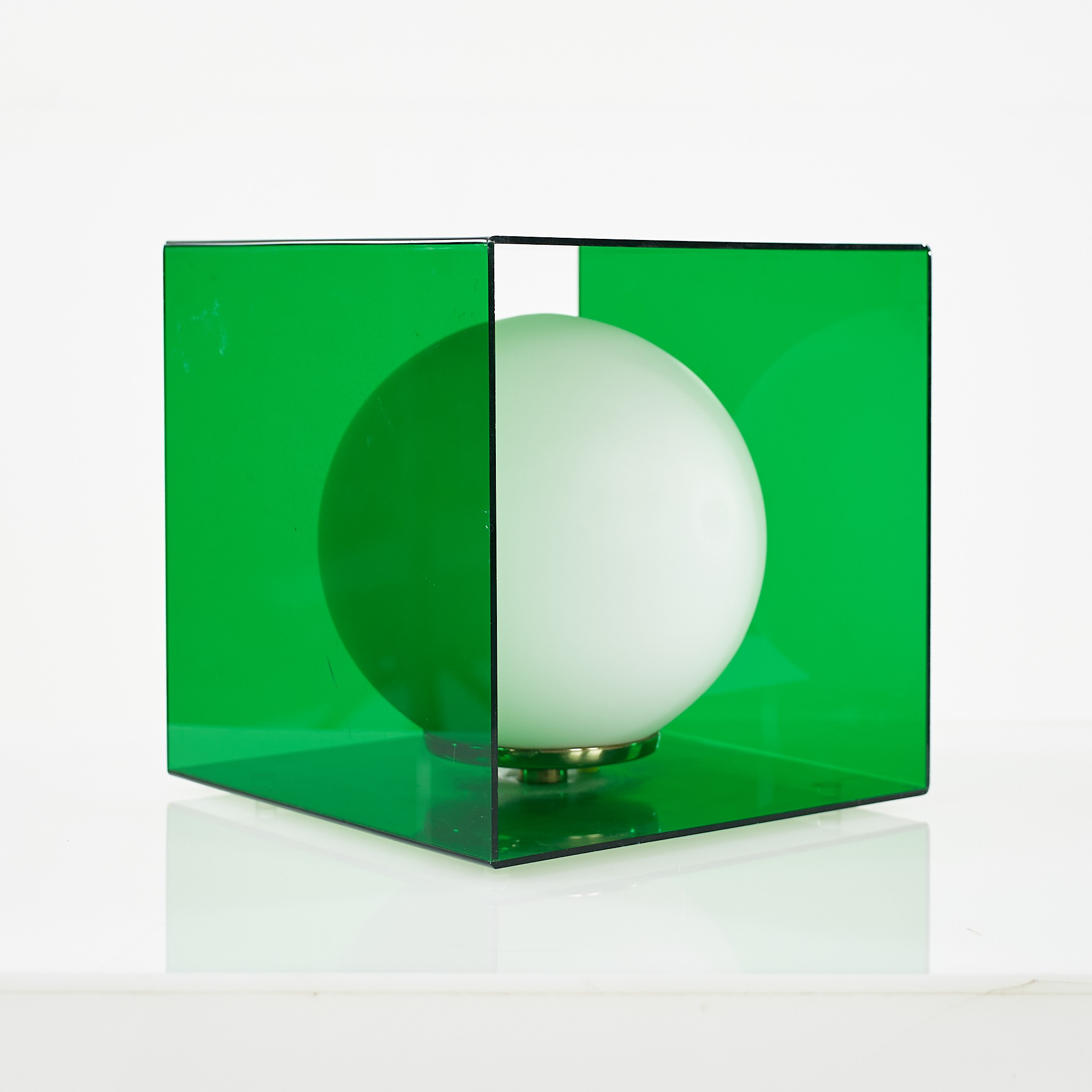 Laurel Mid Century Green Acrylic Cube Lamp