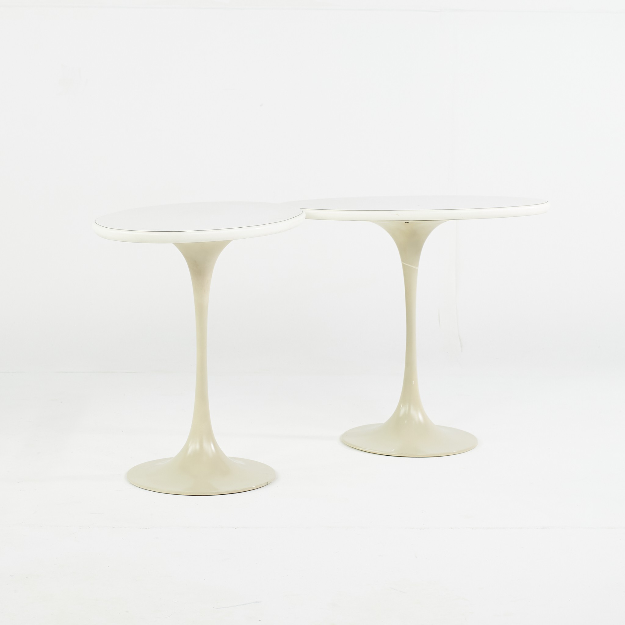 Eero Saarinen for Knoll Style Mid Century Oval Tulip Tables - a Pair