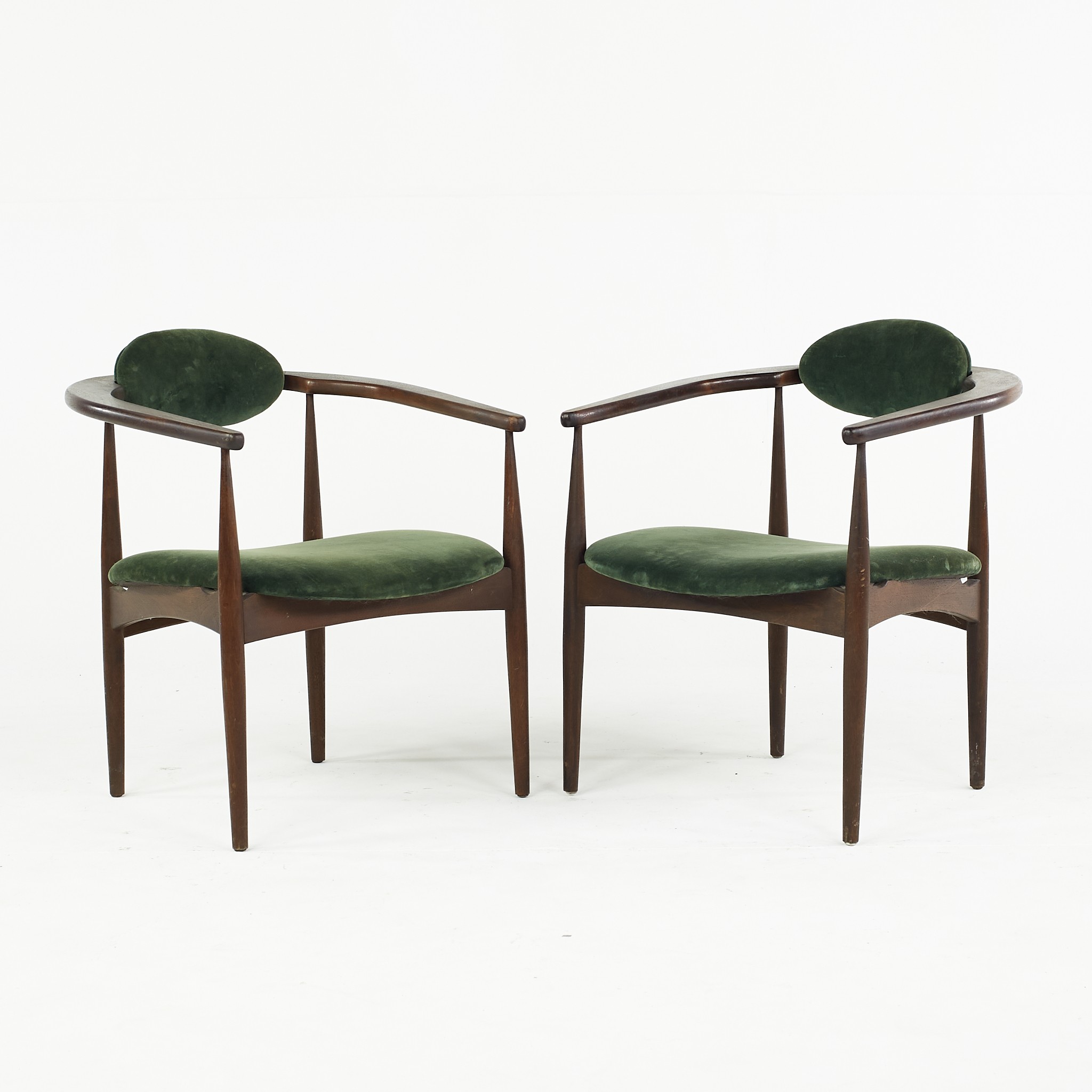 Adrian Pearsall 950C Mid Century Walnut Dining Chairs - Set of 2