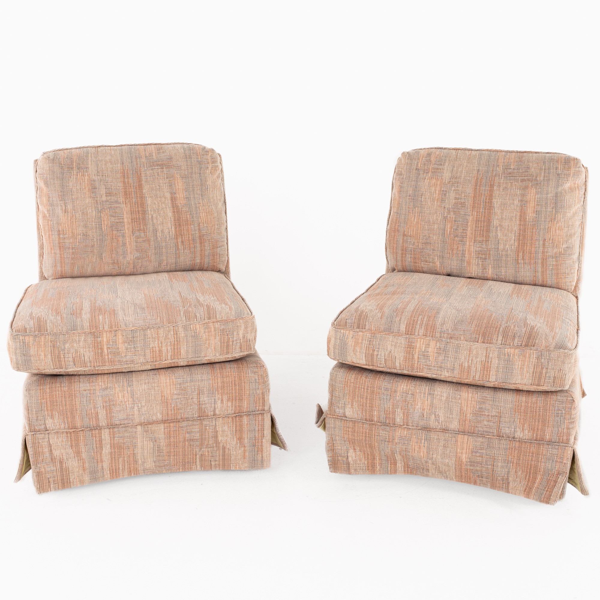 Baker Furniture Mid Century Slipper Chairs - a Pair