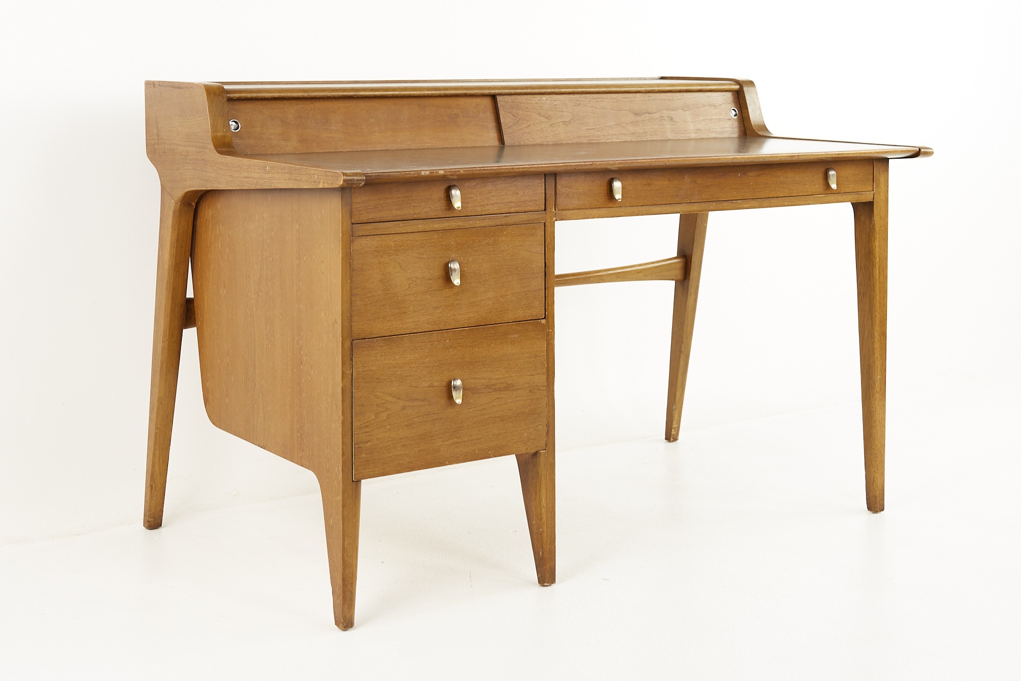 John Van Koert for Drexel Mid Century Leather Top Desk