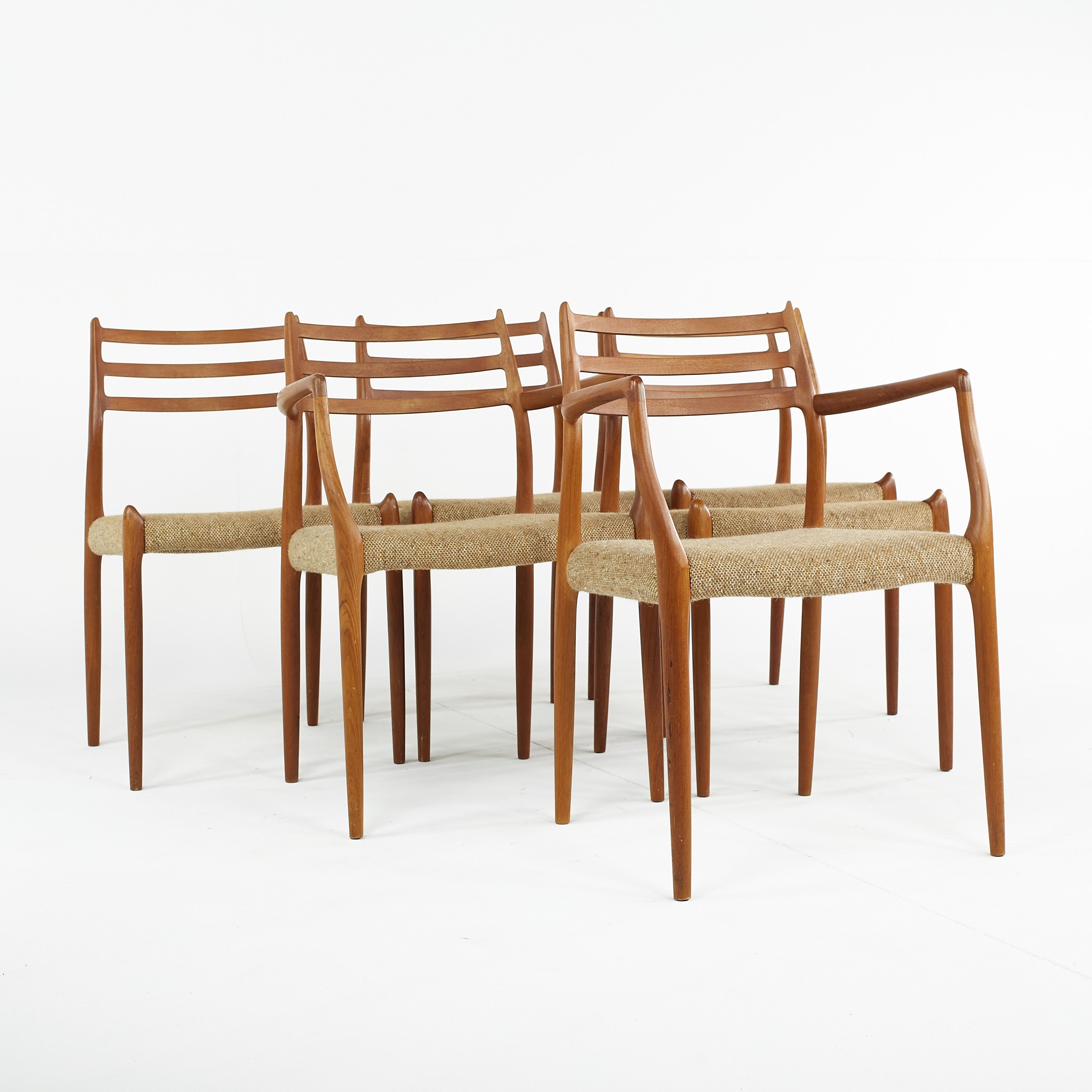 Niels Moller 62 and 78 Mid Century Teak Dining Chairs - Set of 6