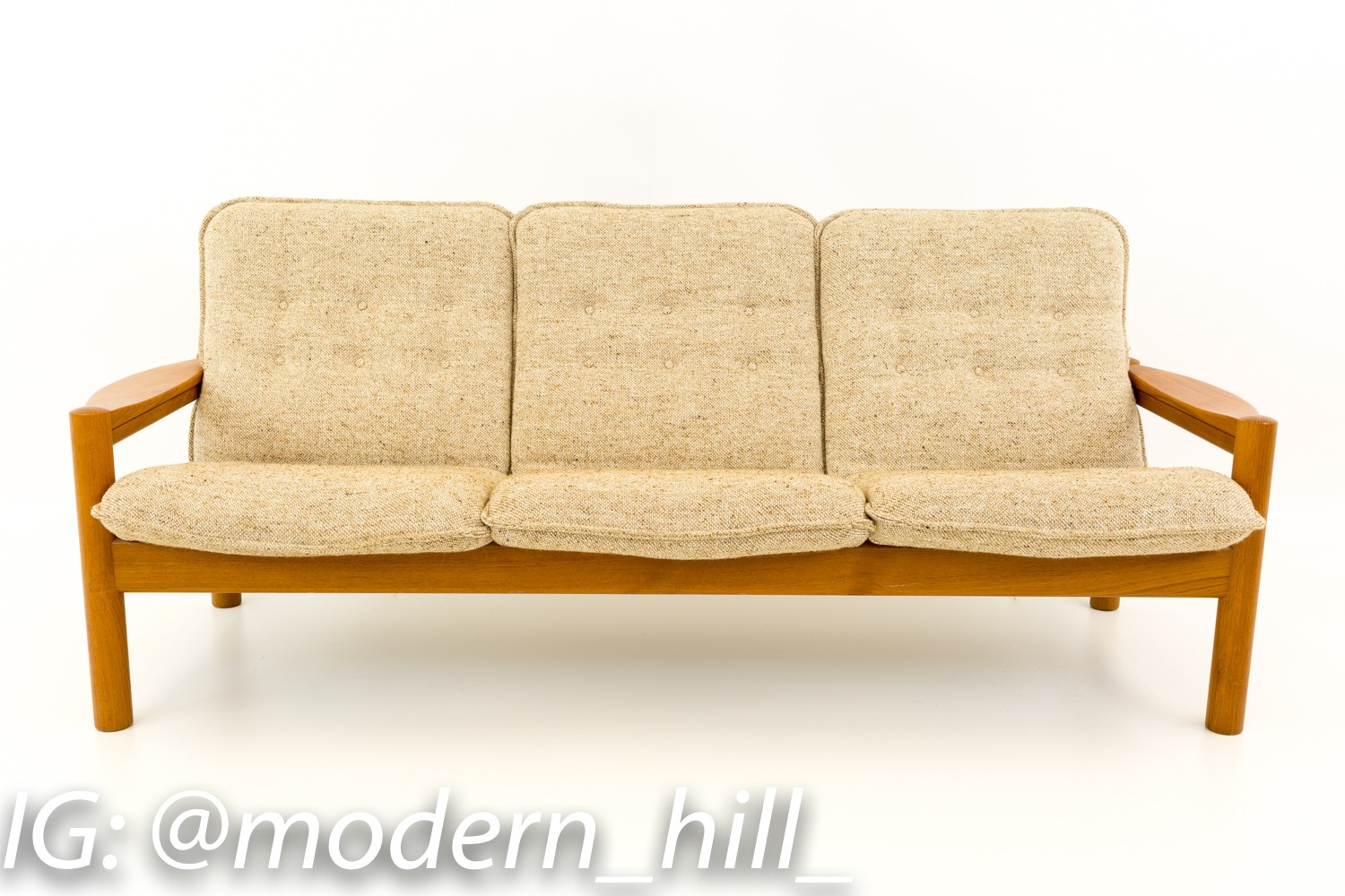 Tarm Stole Og Mobelfabrik Style Mid Century Teak Upholstered Sofa Couch by Domino Mobler
